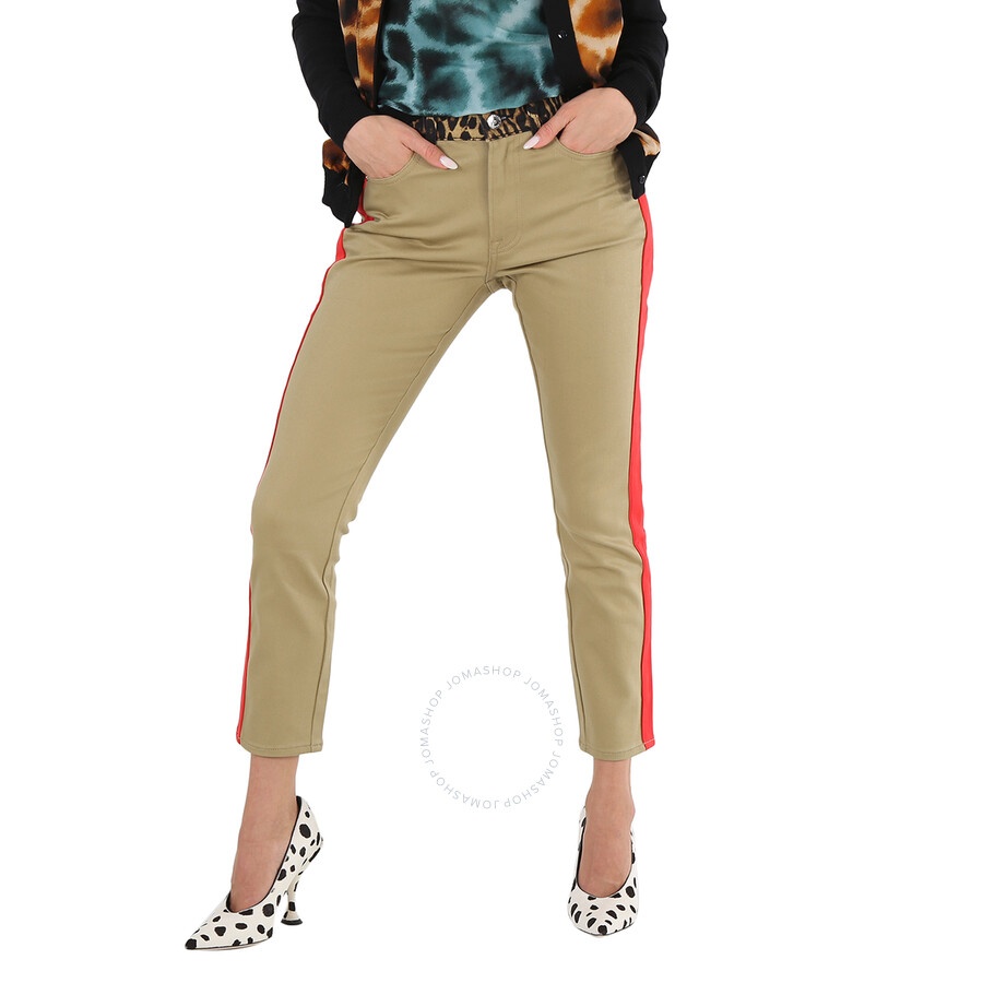 Burberry Ladies Rich Olive Skinny Fit Leopard Print Japanese Jeans - 3