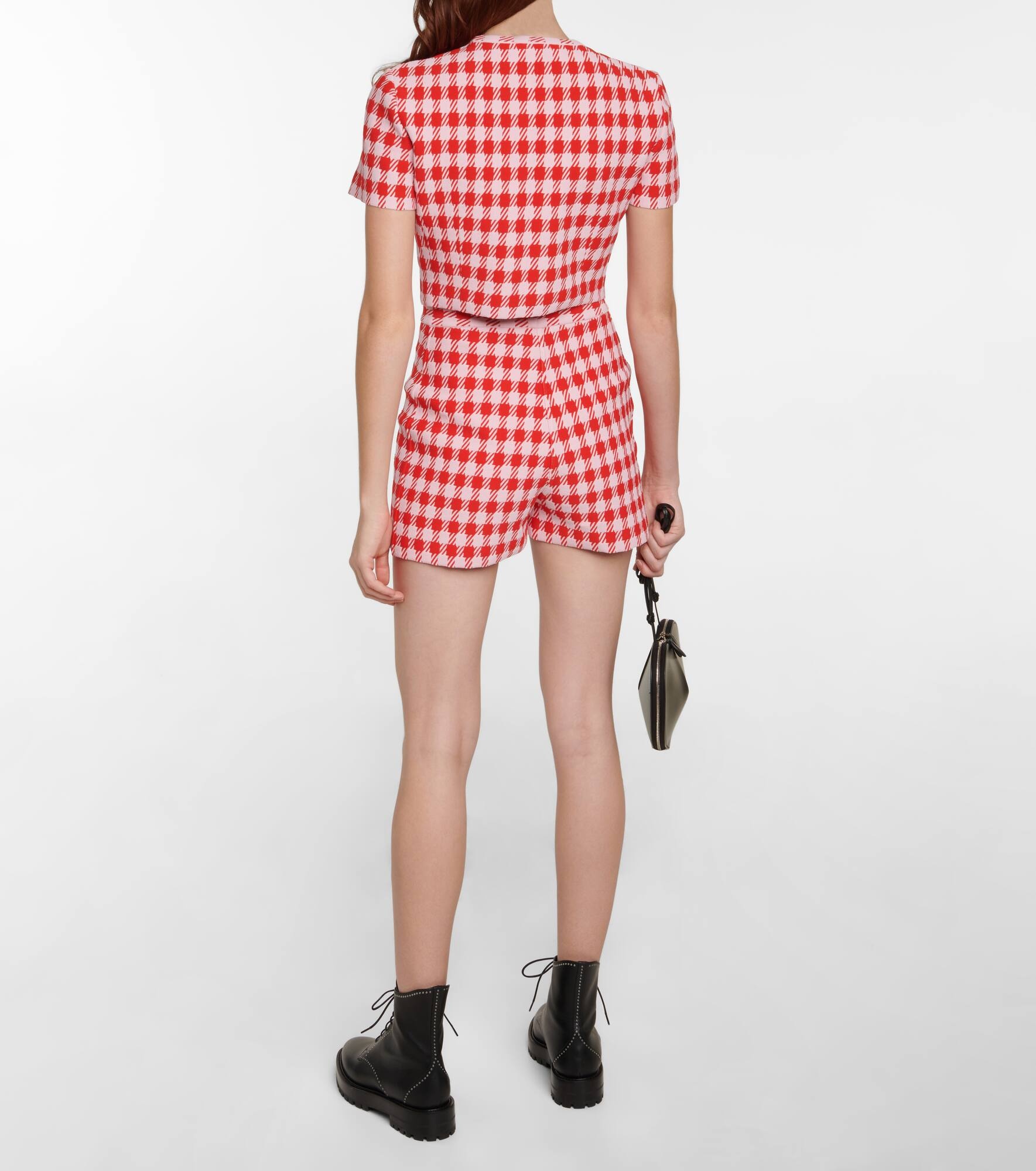 Houndstooth cropped top - 3