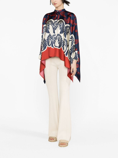La DoubleJ Foulard Palmetto-print silk shirt outlook