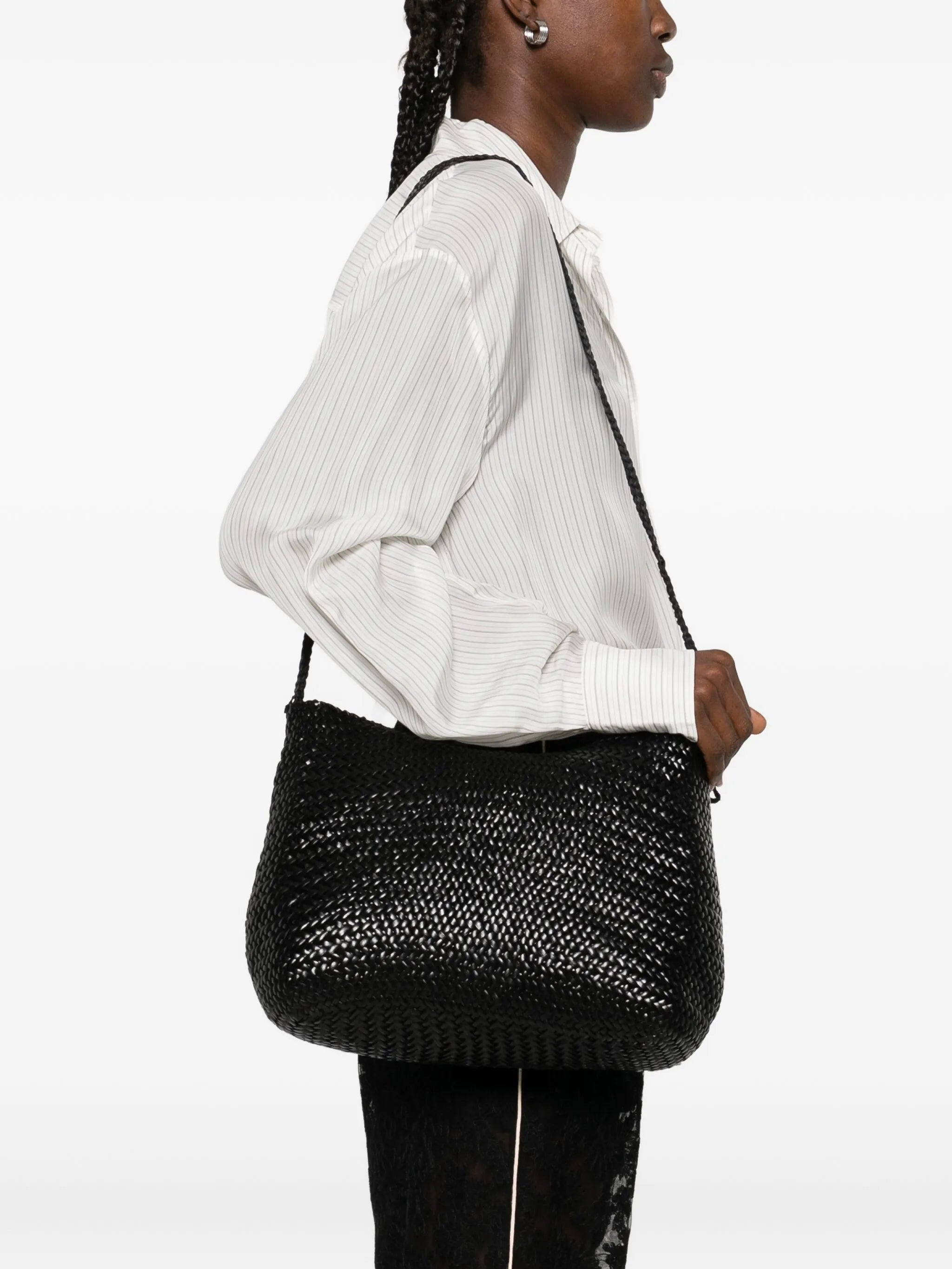 Dragon Diffusion Santa Marta Woven-leather Shoulder Bag - 3