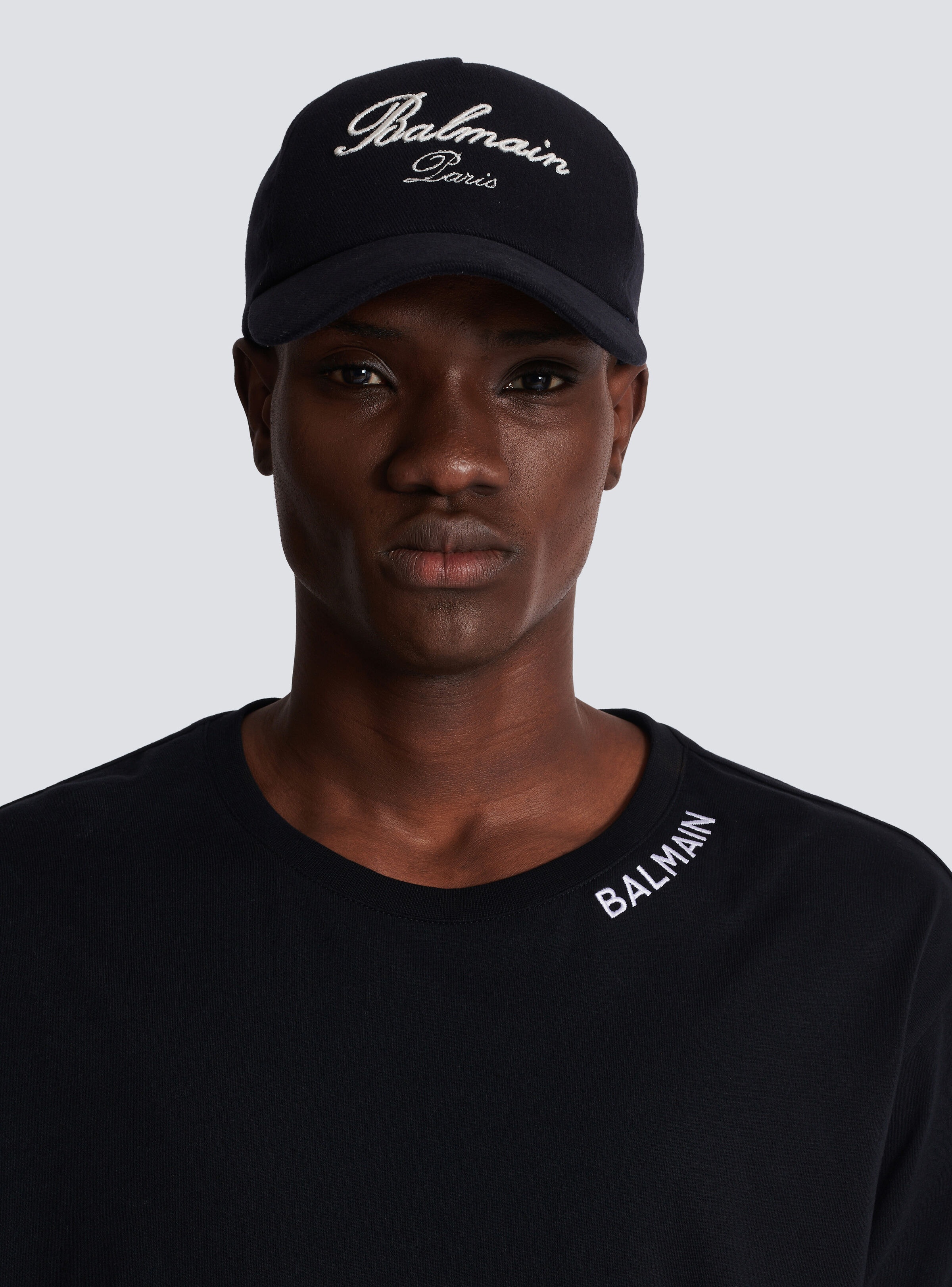 Cotton cap with Balmain Signature embroidery - 2