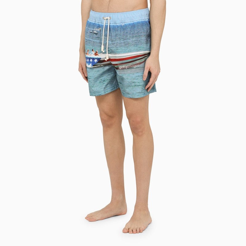 Palm Angels Getty Speedyboat Printed Swim Boxer Shorts - 2