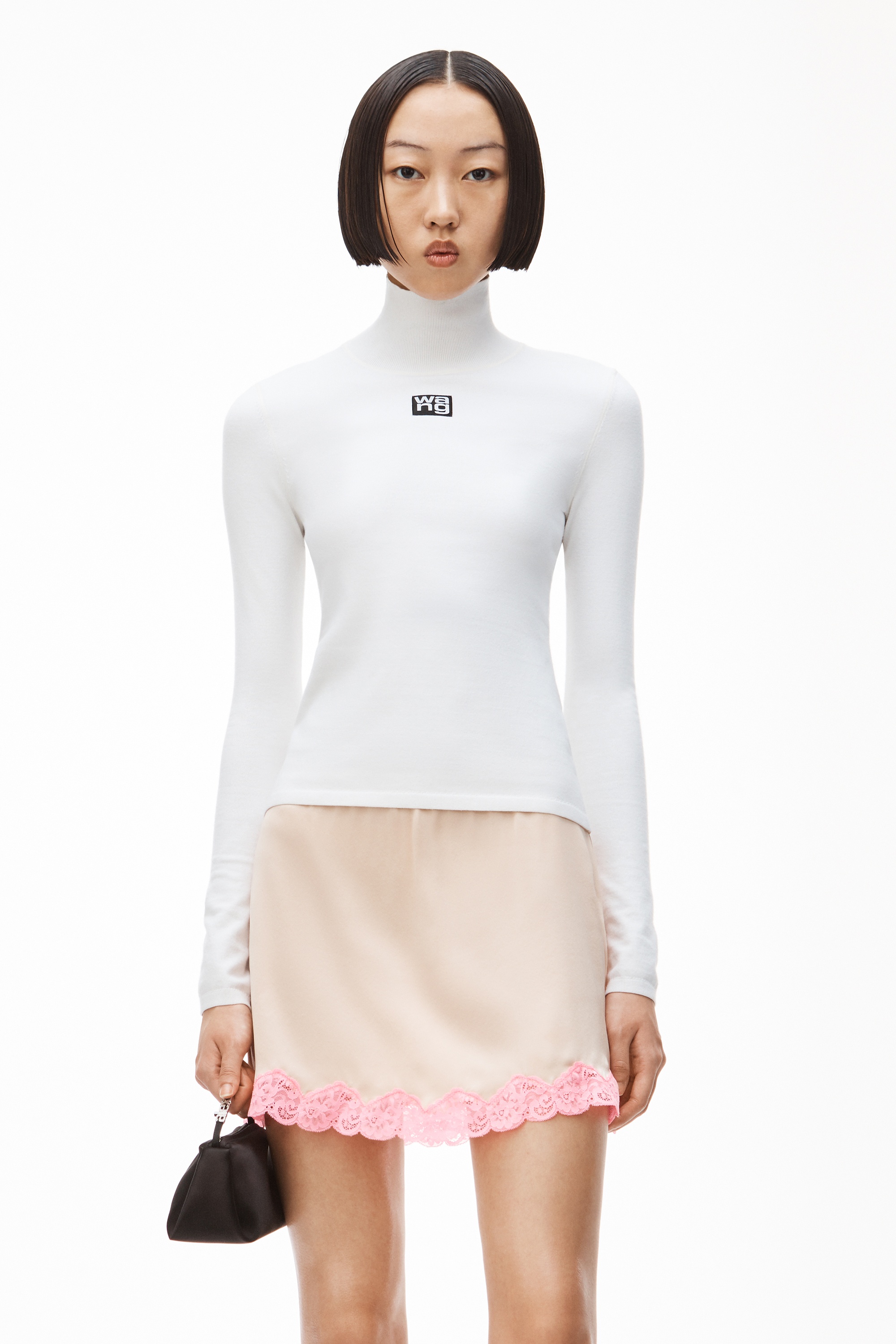 TURTLENECK TOP IN STRETCH KNIT - 2