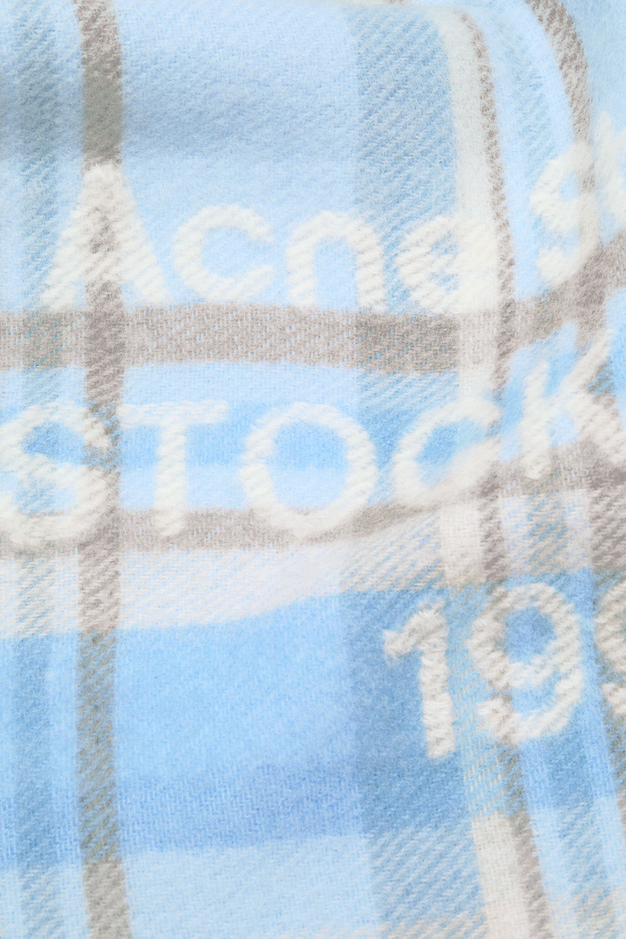 Check logo scarf - Wide - Aqua blue/beige - 5
