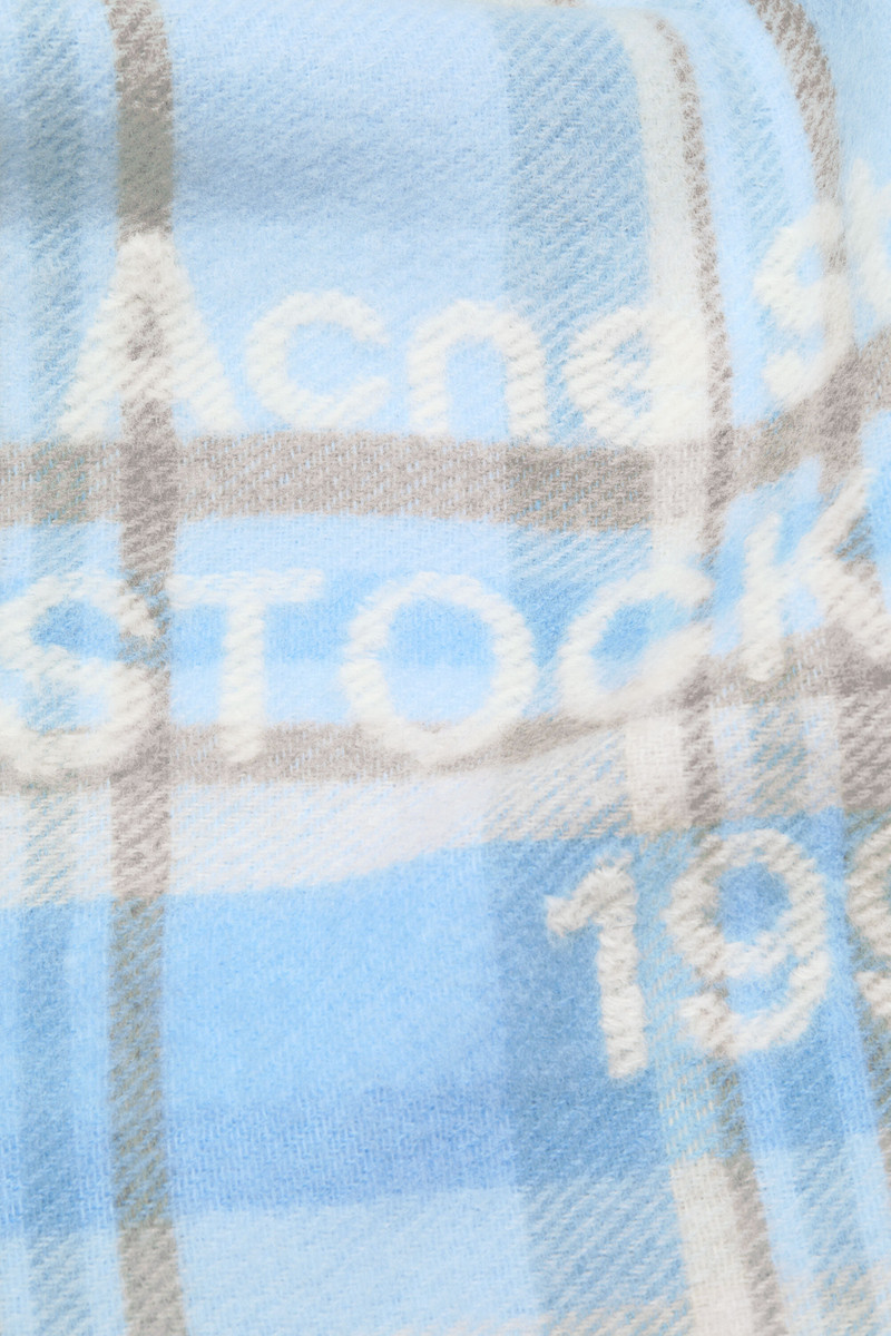 Check logo scarf - Wide - Aqua blue/beige 5