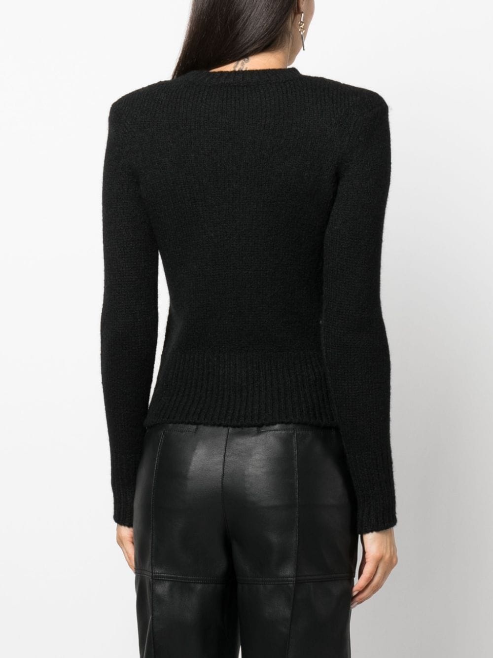 crew-neck ribbed jumper - 4