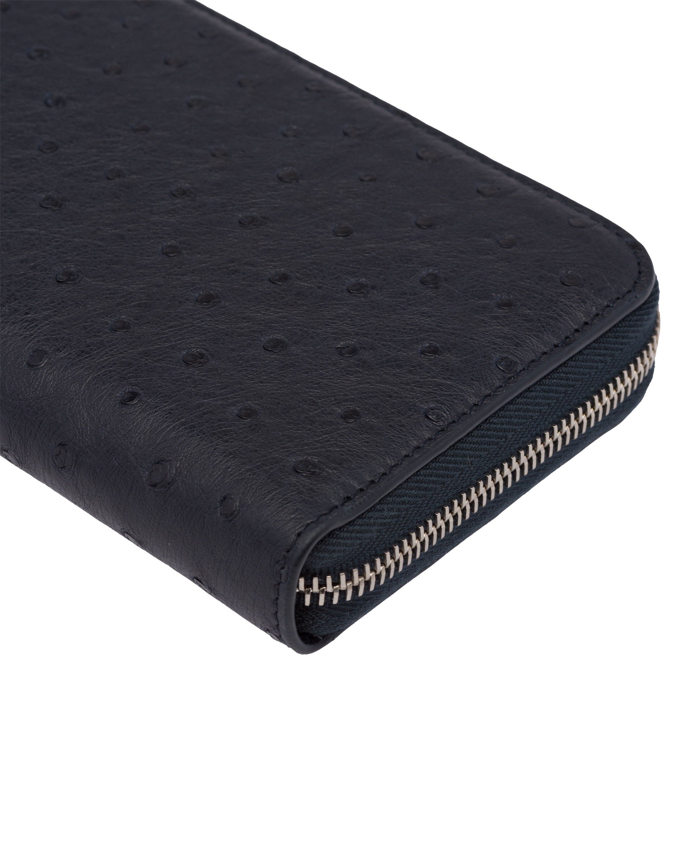 Ostrich Leather Zip Around Wallet - 5