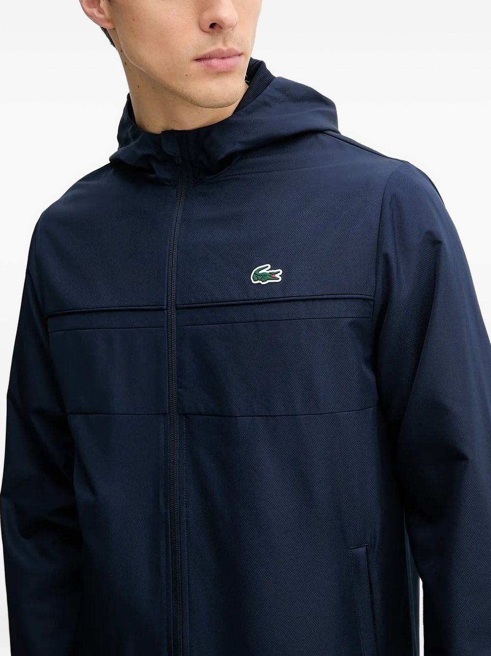 panelled zip-up hooded jacket - 3
