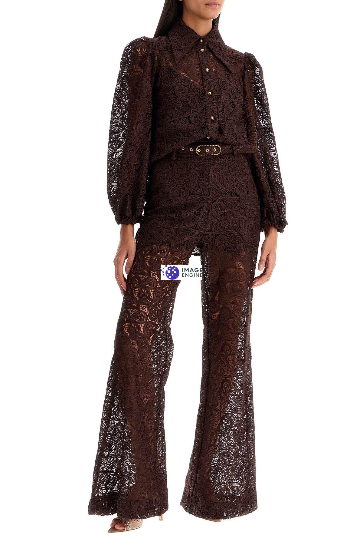 Zimmermann ILLUSTRATION LACE FLARE PANT | REVERSIBLE