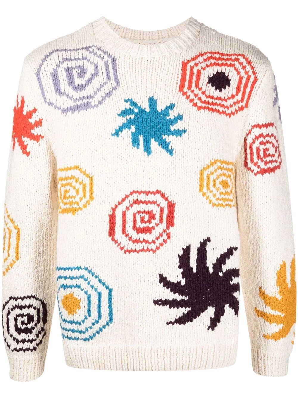 spiral-motif intarsia jumper - 1