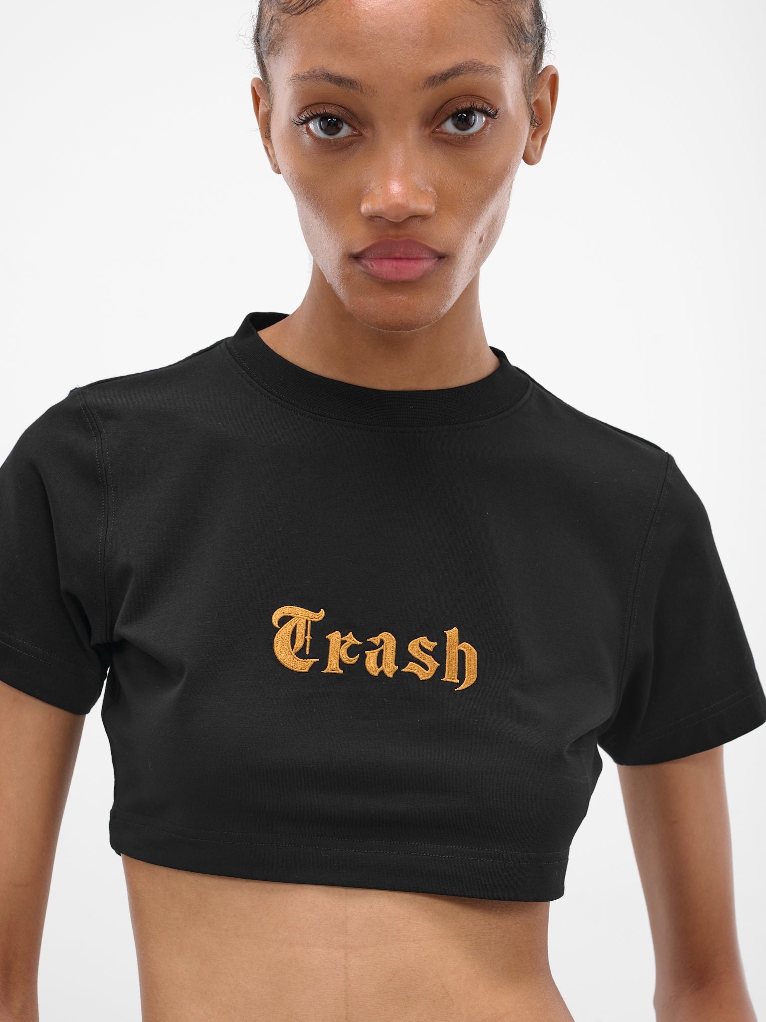Trash Embroidered Crop Tee - 5