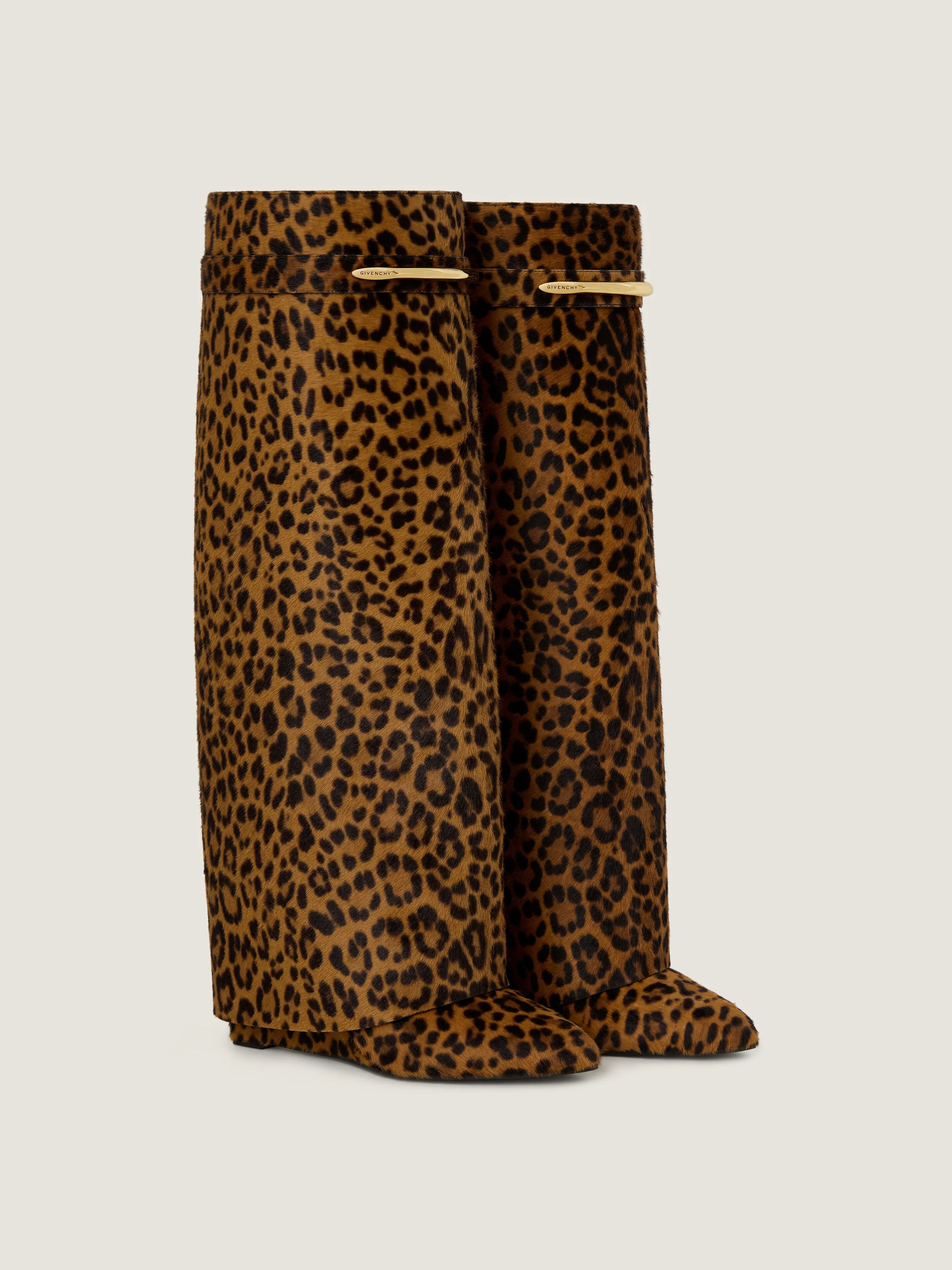 SHARK PINCH BOOTS IN LEOPARD PONY-EFFECT LEATHER - 1