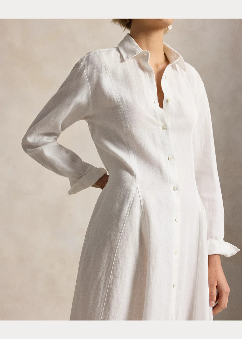 Self-Tie Linen Shirtdress 5