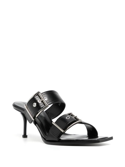 Alexander McQueen double-buckle leather mules outlook