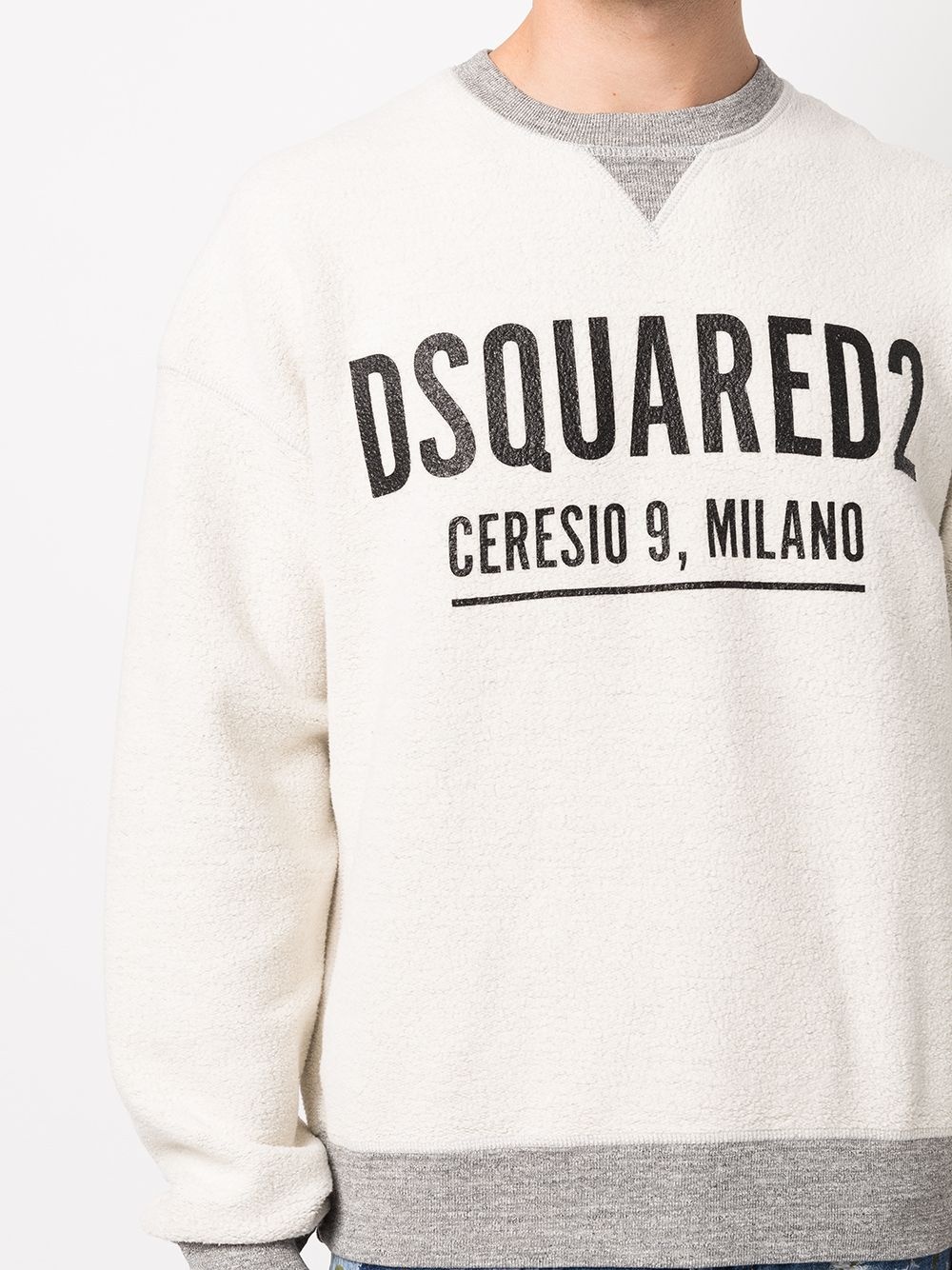 logo-print contrast-trimmed sweatshirt - 5