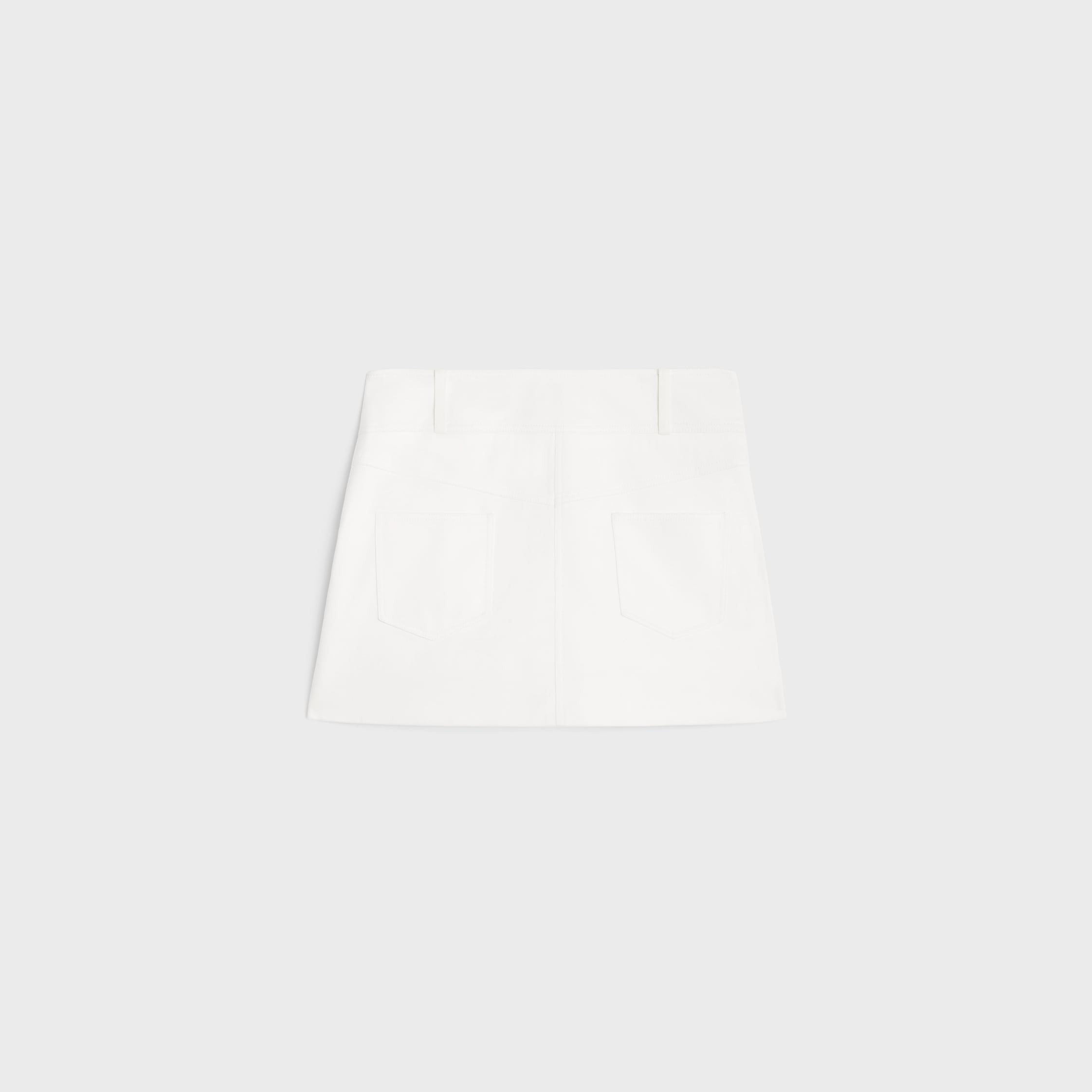 trapeze mini skirt in cotton twill - 2