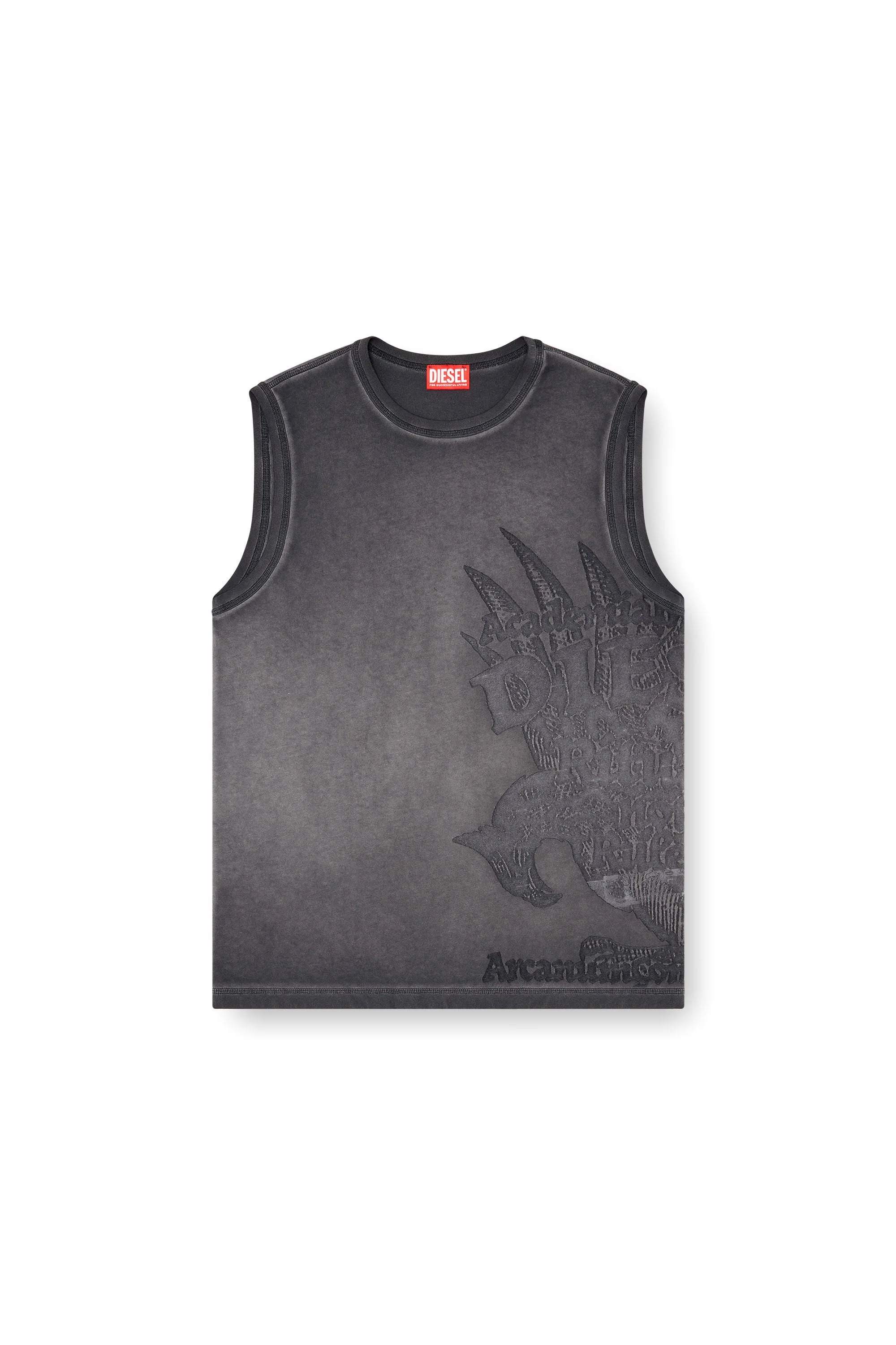 SLEEVELESS JERSEY TOP WITH EMBOSSED GRAPHICS - 1