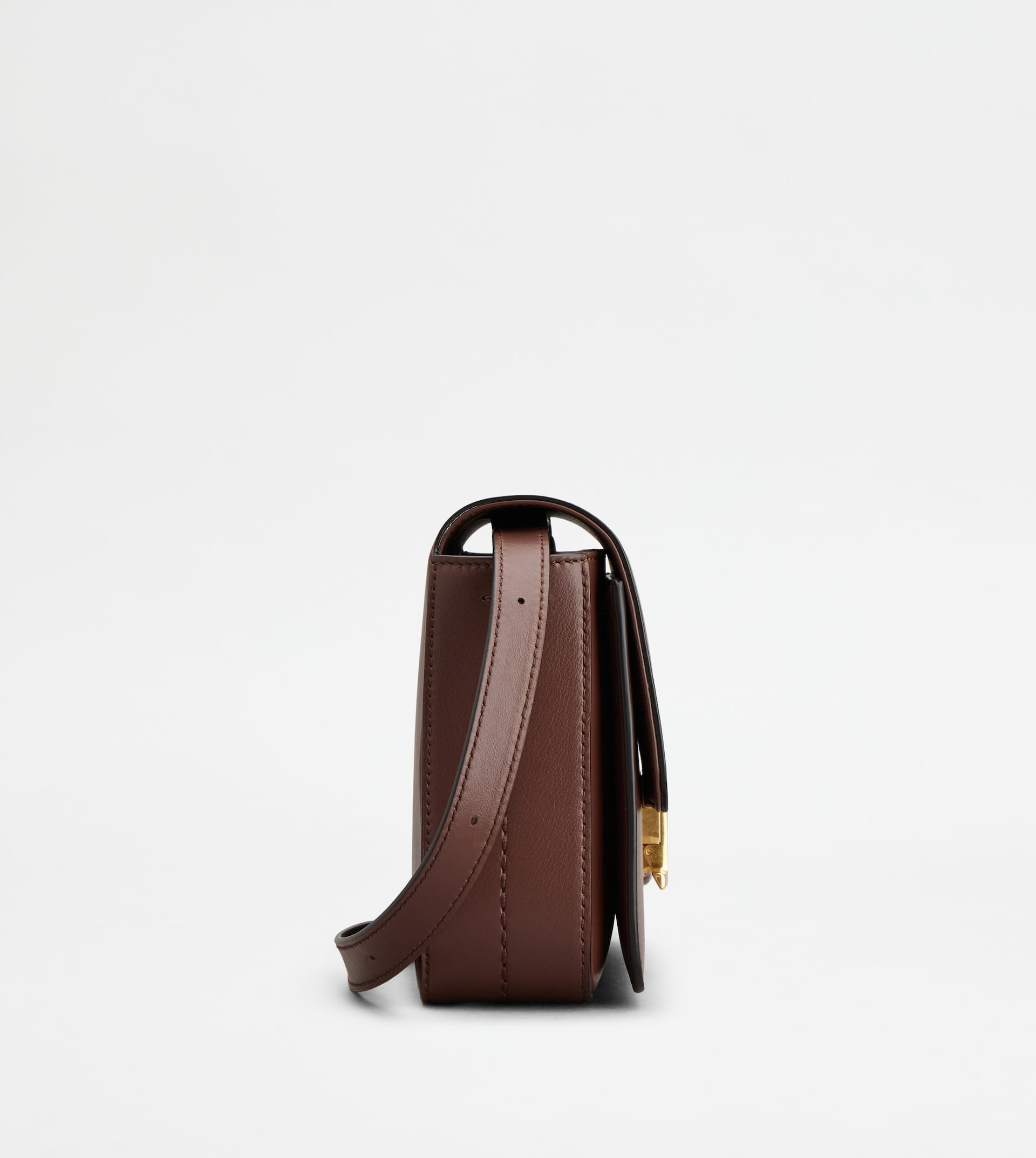 T TIMELESS CROSSBODY BAG IN LEATHER MINI - BROWN - 2