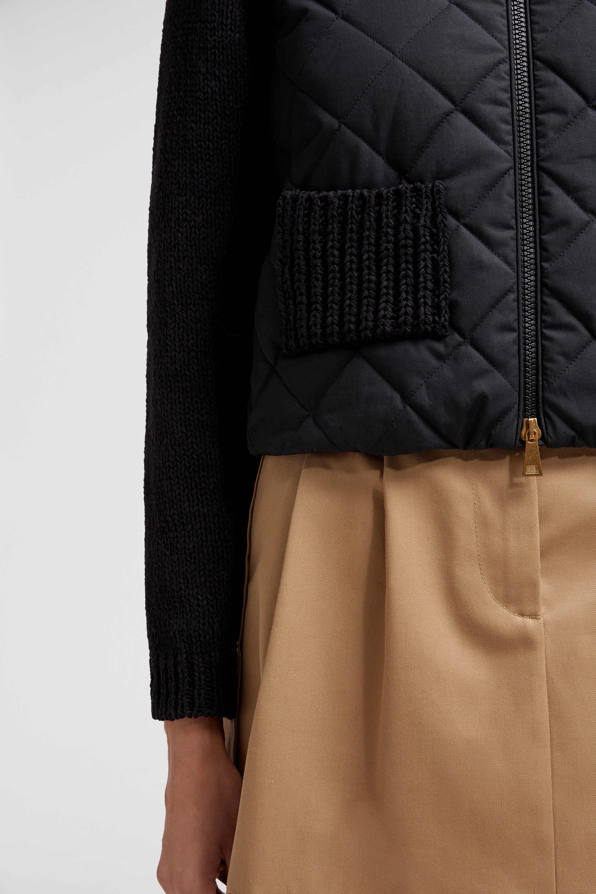 Padded Cotton Zip-Up Cardigan - 6