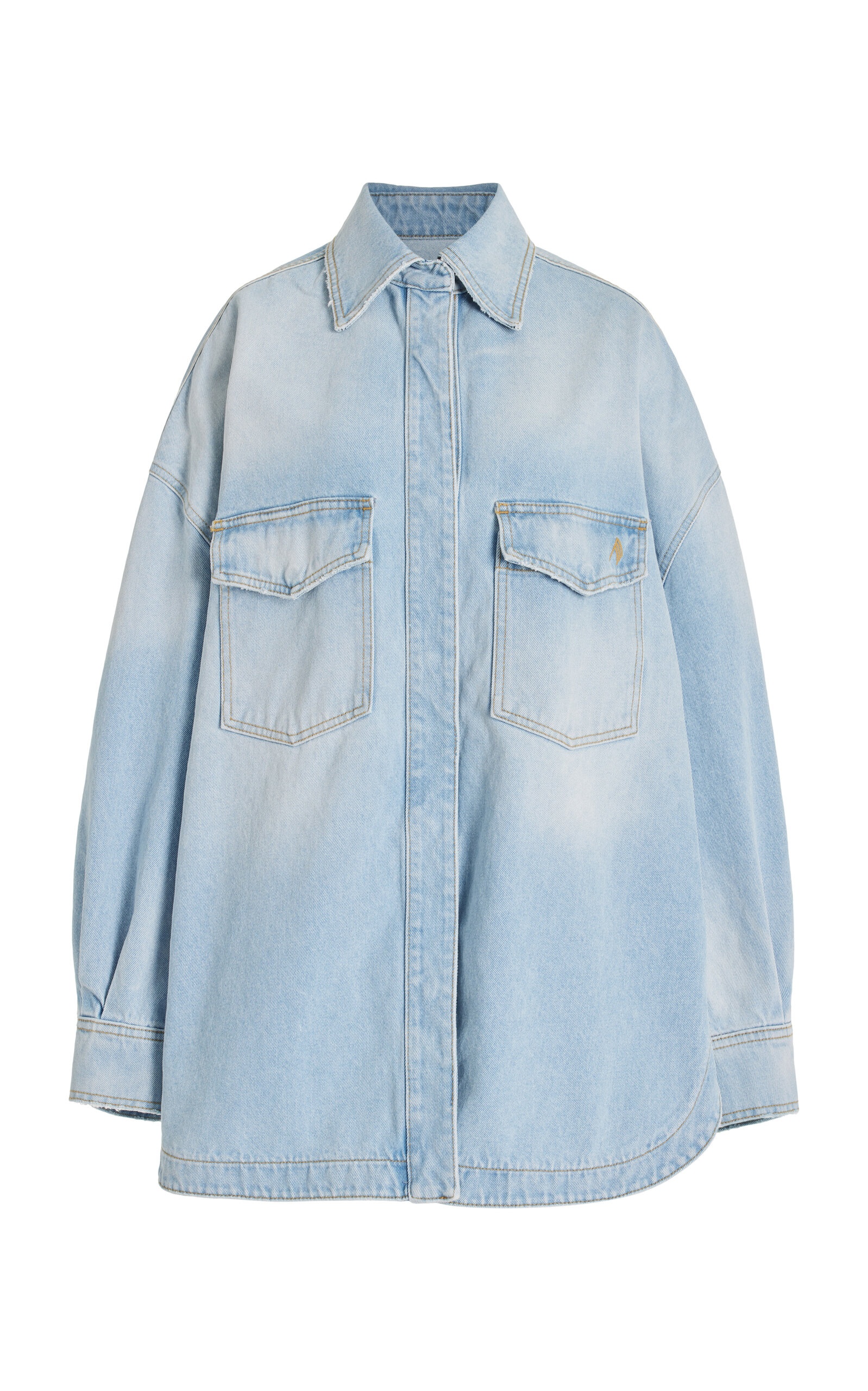 Oversized Cotton Short Coat light wash - 1