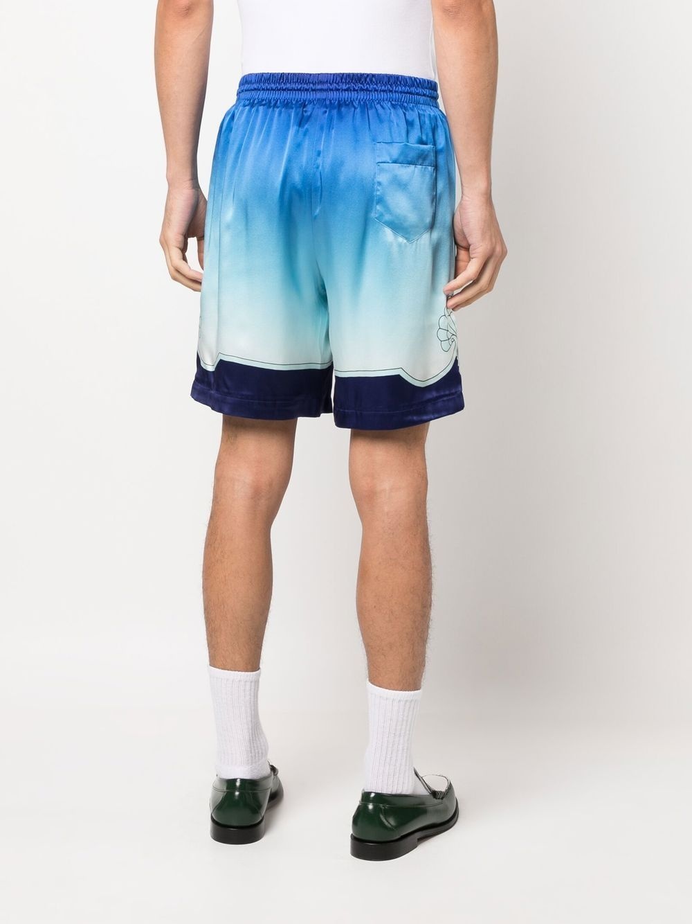 gradient-effect silk shorts - 4