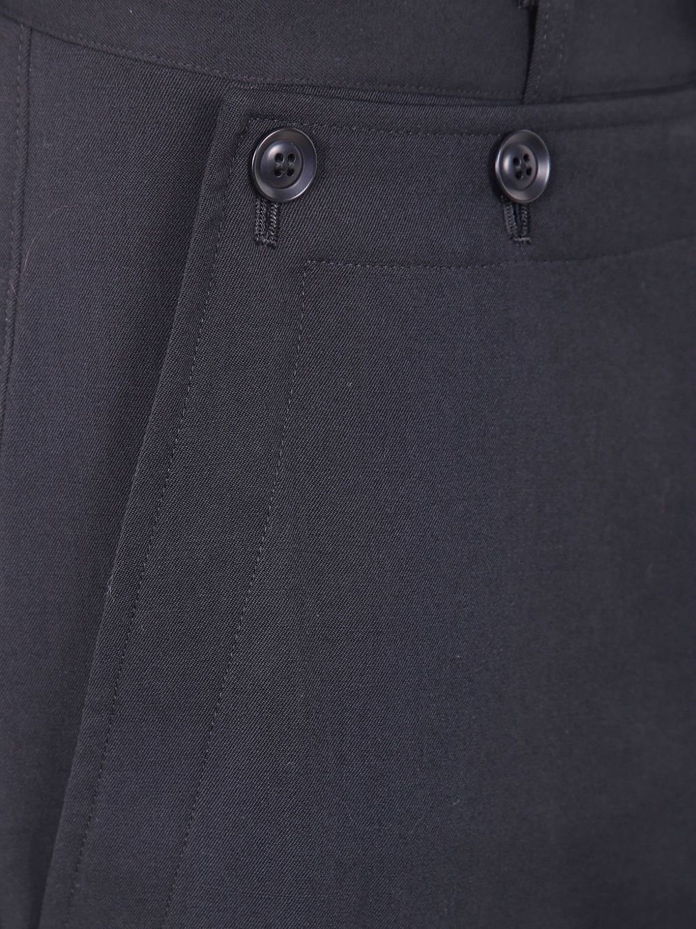button-fastening wool trousers - 3