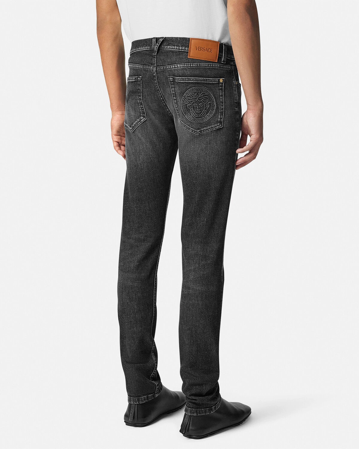 Embroidered Medusa Slim-Fit Jeans - 5