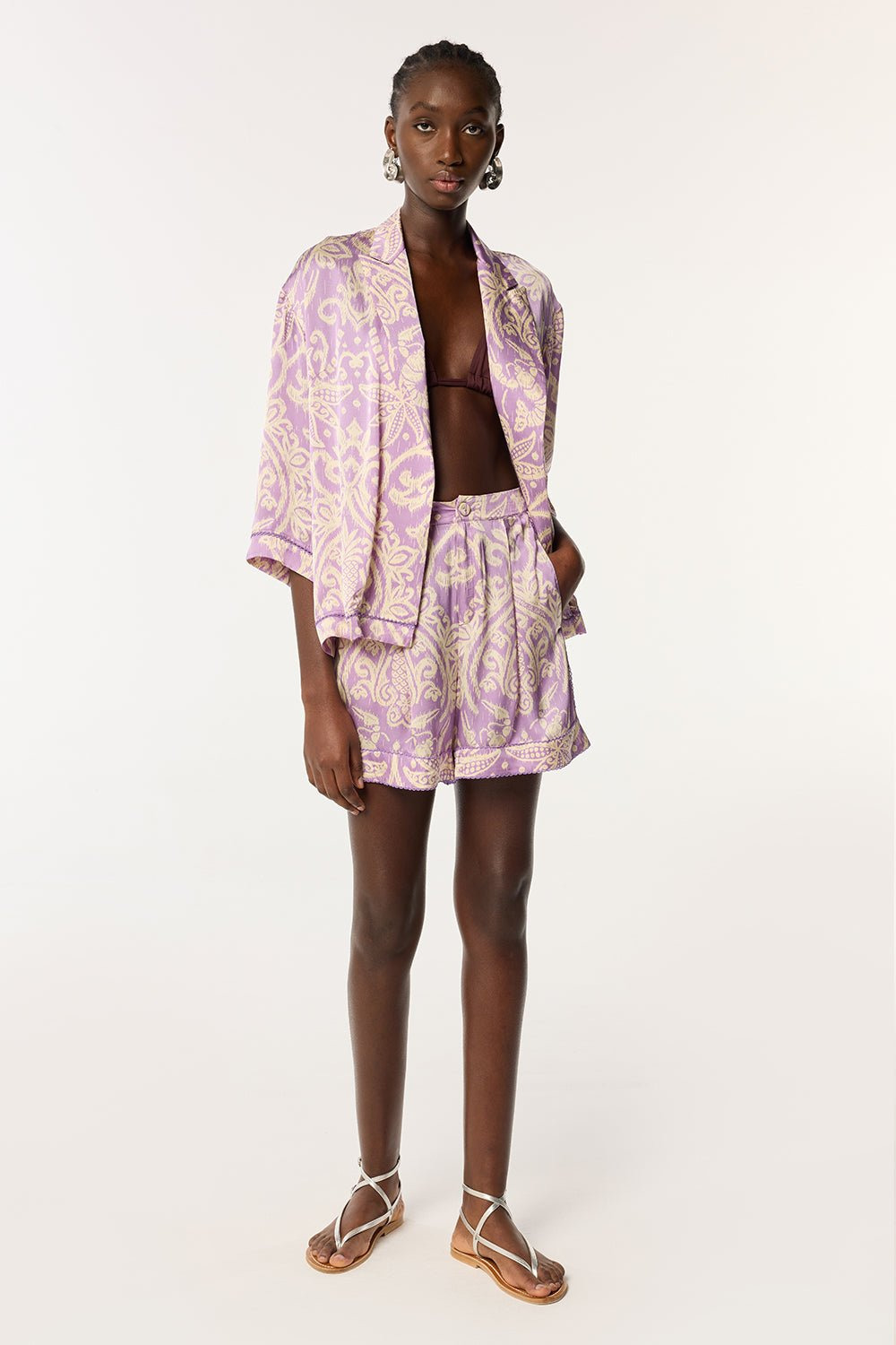 Short Isabelle - Purple Macro Ikat - 2