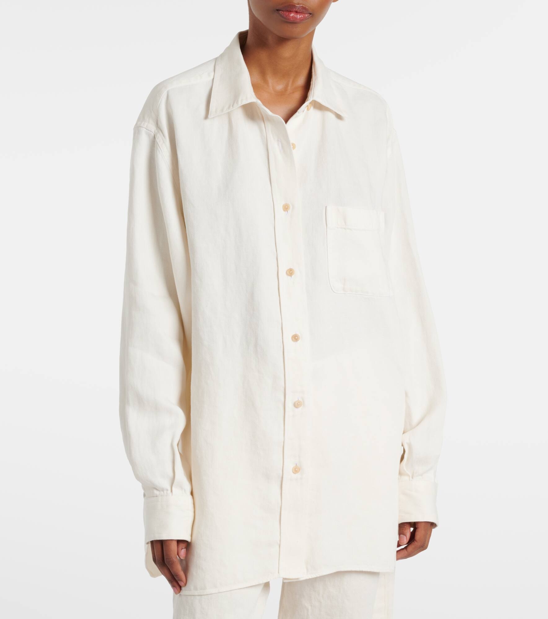 Nesson oversized linen denim shirt - 6