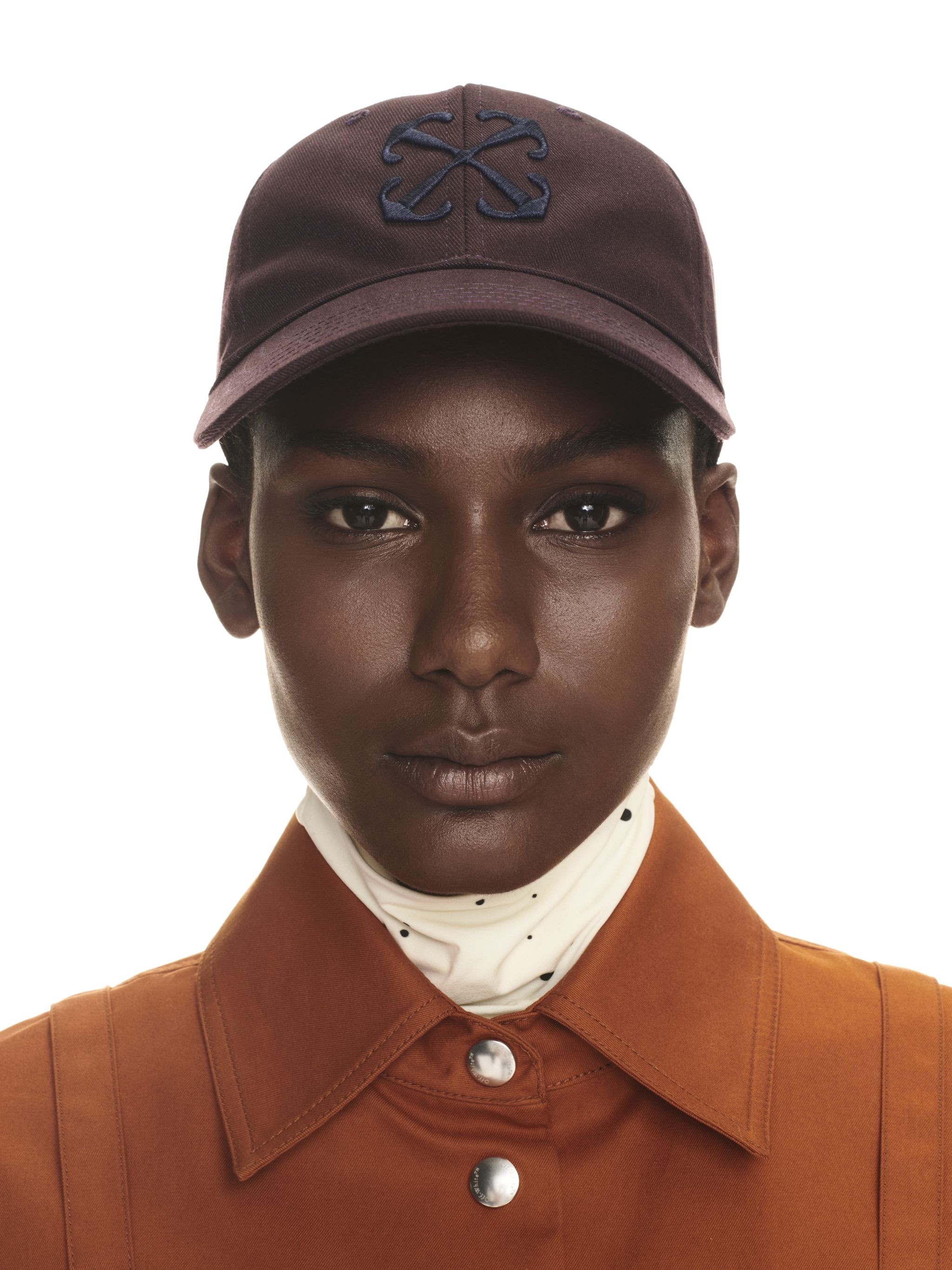 Drill Embr Arrow Baseball Cap Burgundy - 4