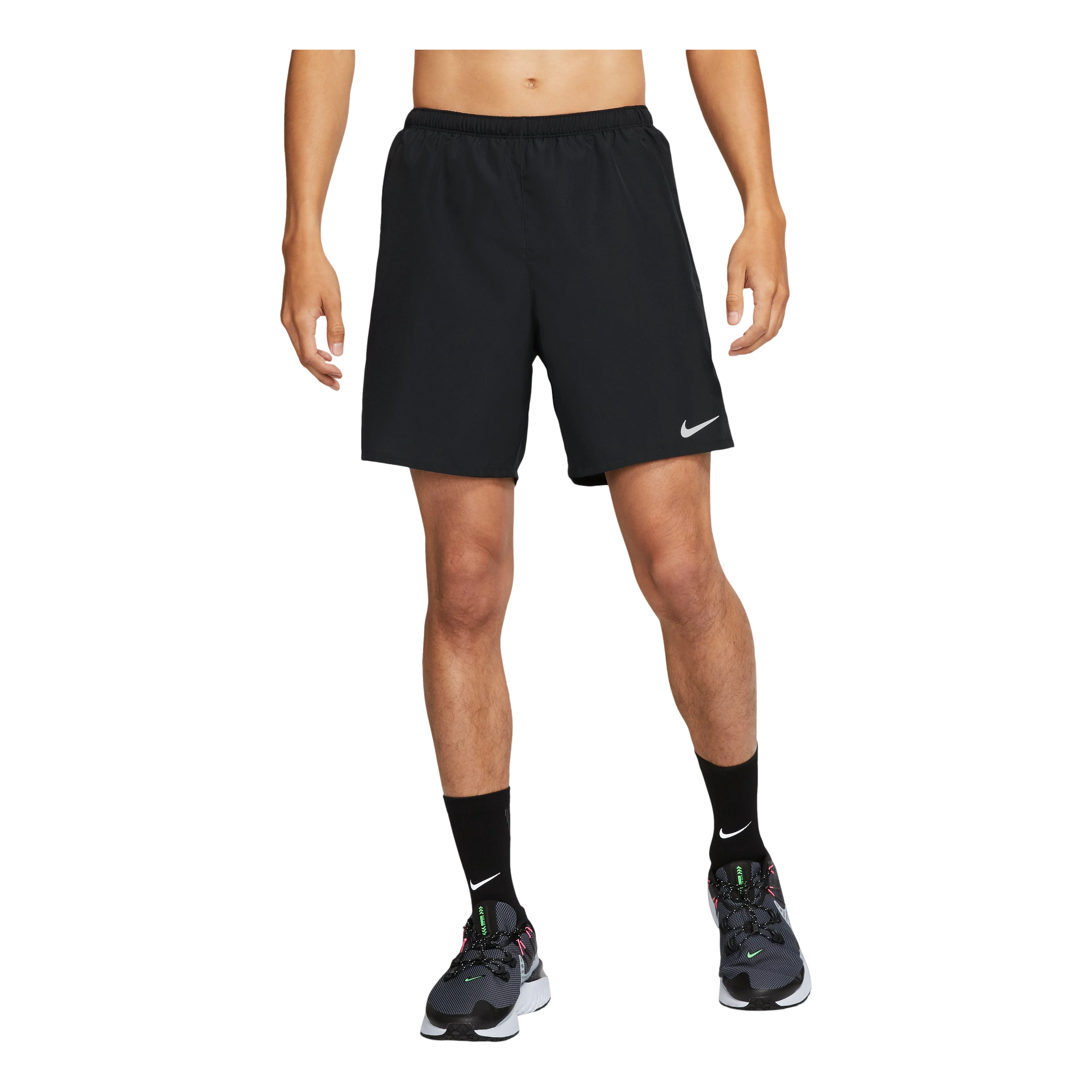 Men's Nike Solid Color Logo Casual Running Sports Black Shorts CZ9061-010 - 1
