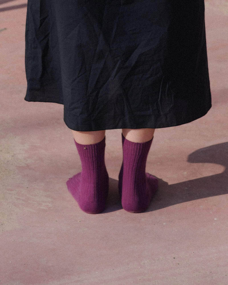 BASERANGE Rib Overankle Socks - Organic Cotton Rib outlook