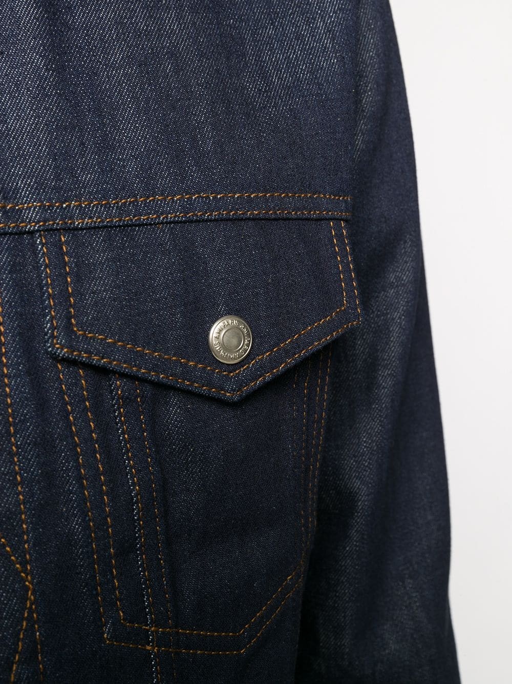 denim jacket with snap buttons contrasted hems and collar - 5