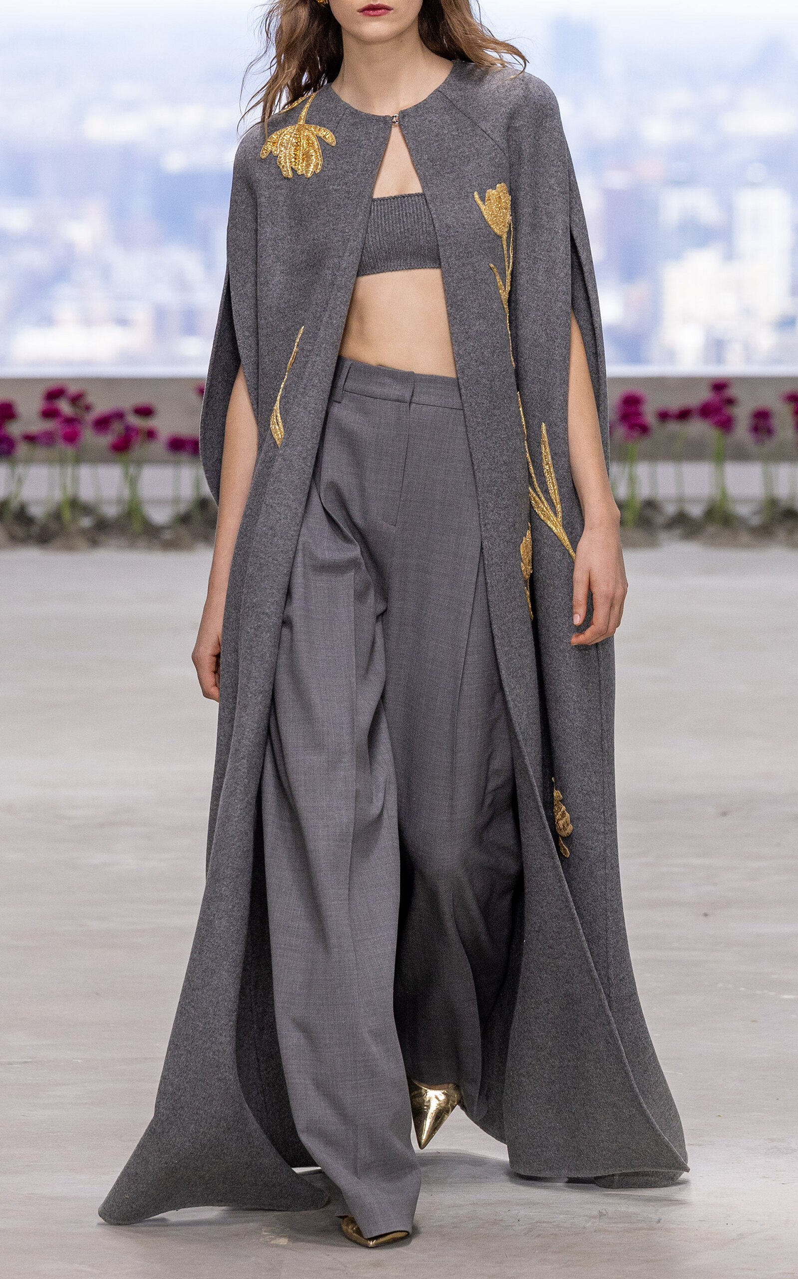 Pleated Mid-Rise Wool-Blend Pants grey - 2