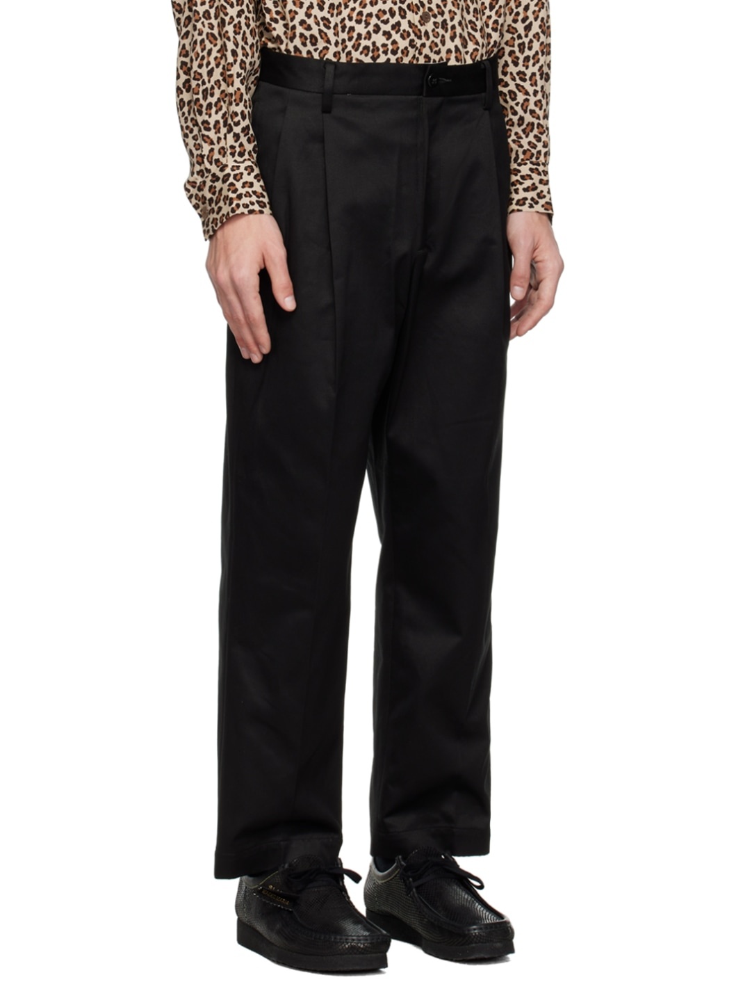 WACKO MARIA Black Pleated Trousers | REVERSIBLE