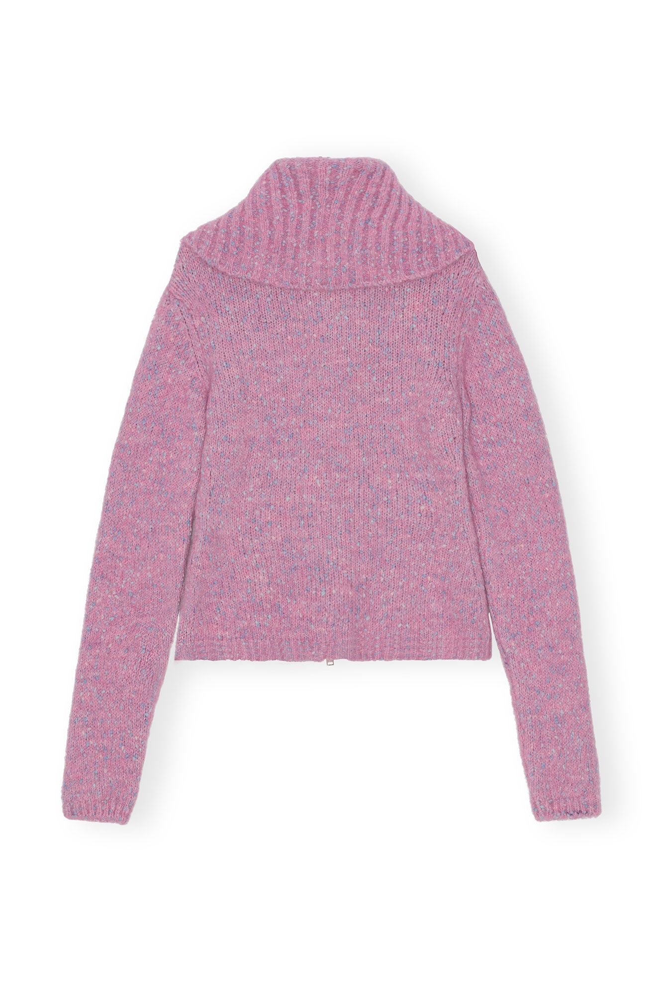 PINK HIGHNECK ZIP CARDIGAN - 3