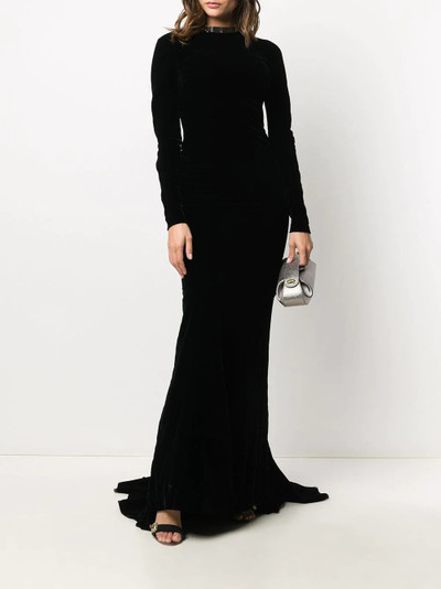 Haider Ackermann velvet-effect long-sleeved gown outlook