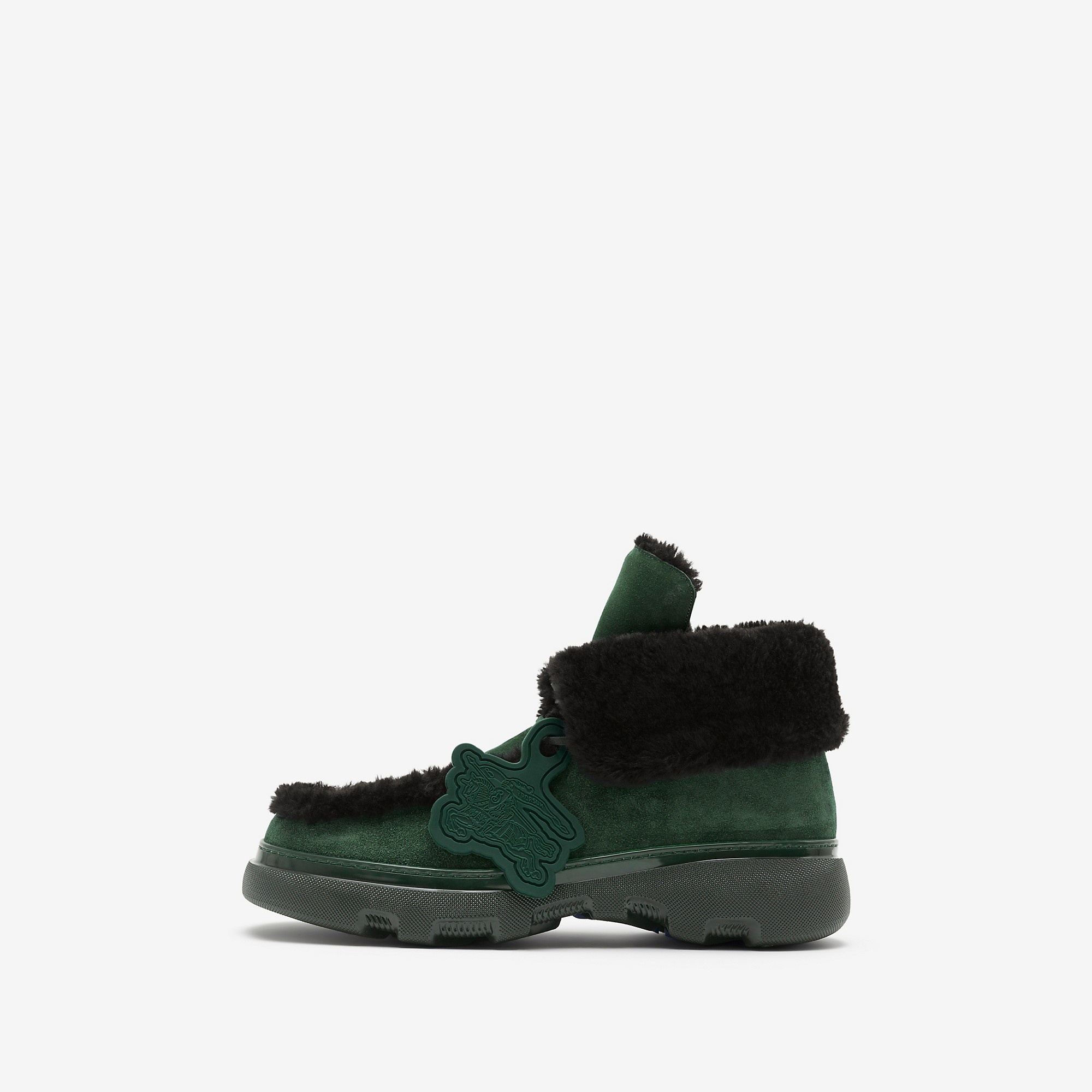 Suede and Shearling Creeper Boots - 7