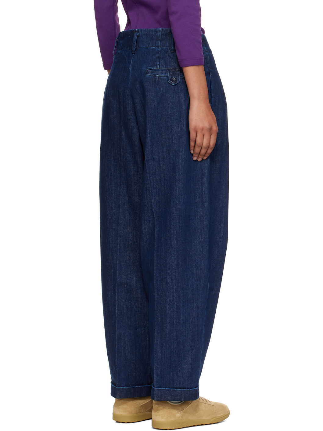 Navy Earth Keaton Denim Trousers - 3