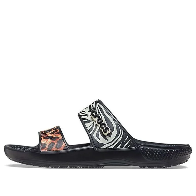 Crocs Classic Clog Cozy Unisex Black Multi-Color Slippers 'Black' 207847-0C4 - 1