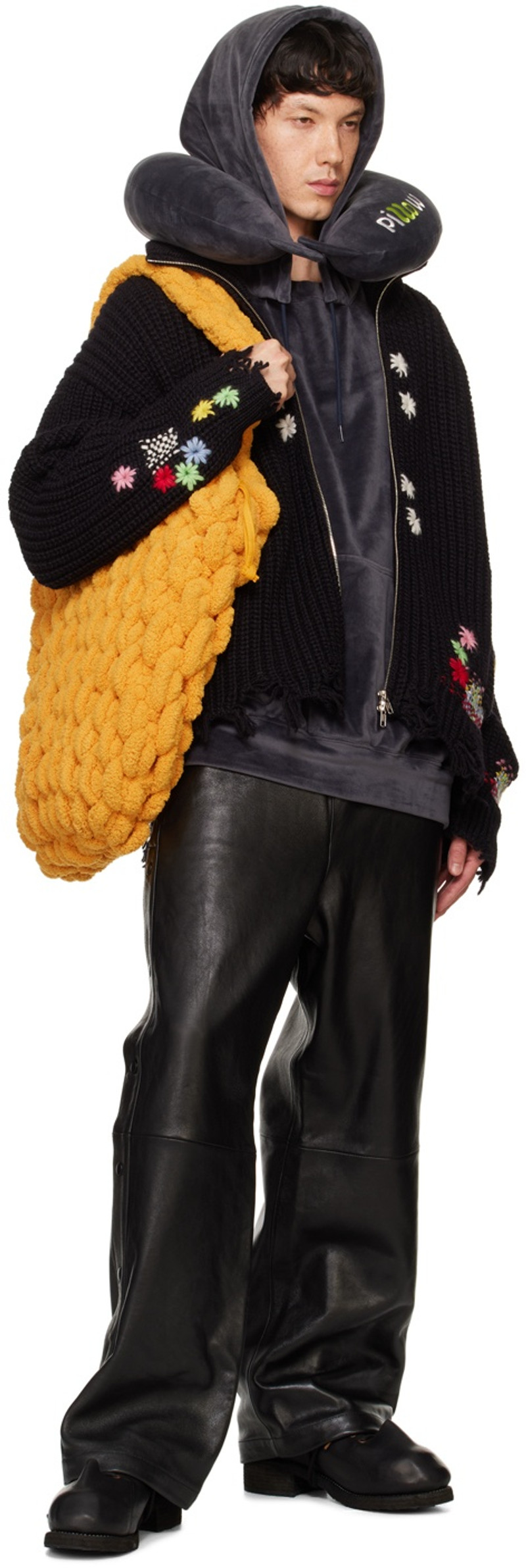 Black Leather Basketball Pants 4