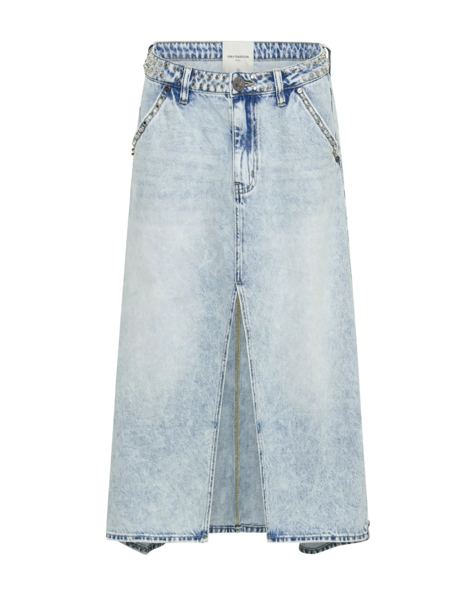 Mrs Carter Low Waist Long Denim Skirt - Depeche Blue - 1