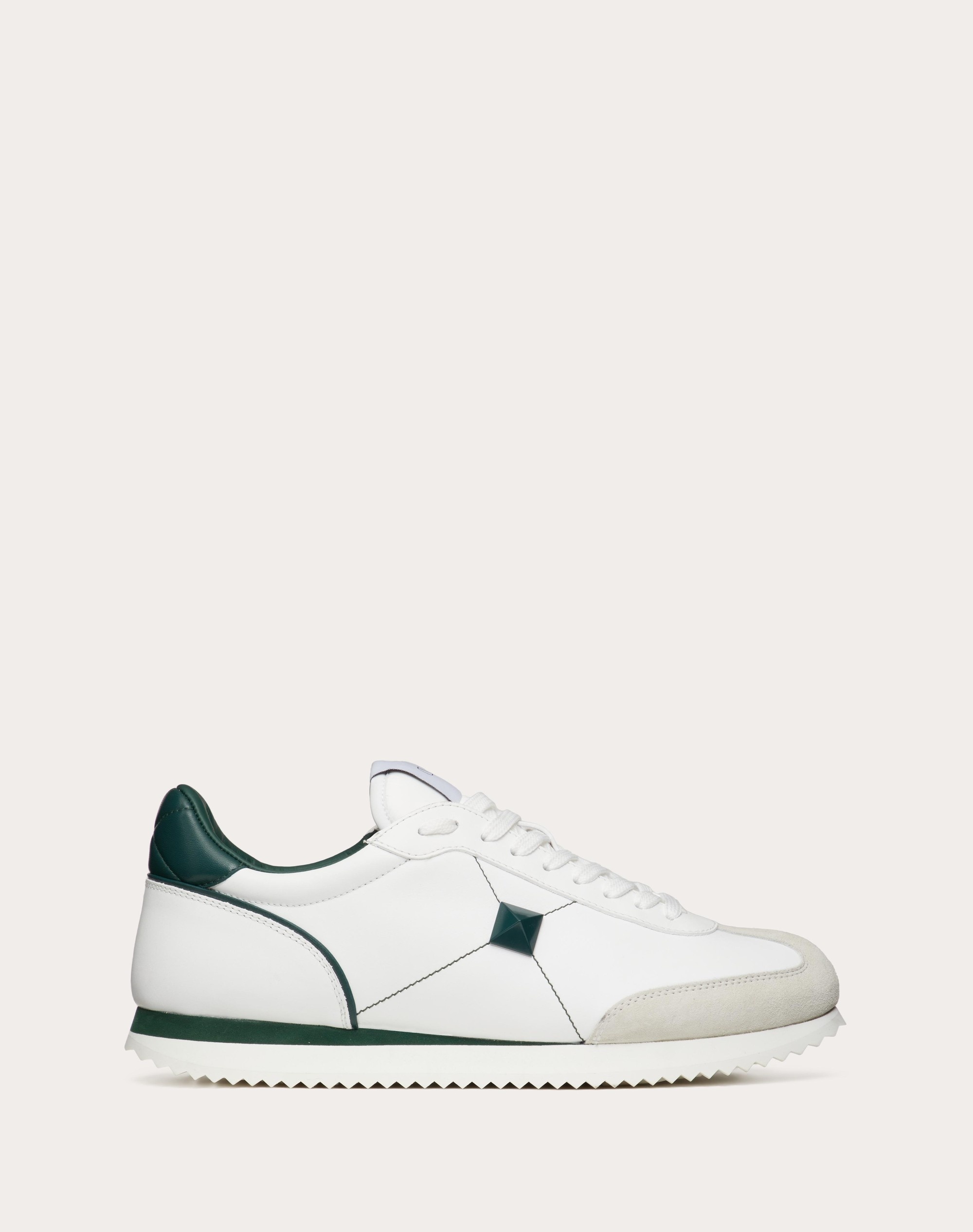 STUD AROUND LOW-TOP CALFSKIN AND NAPPA LEATHER SNEAKER - 1