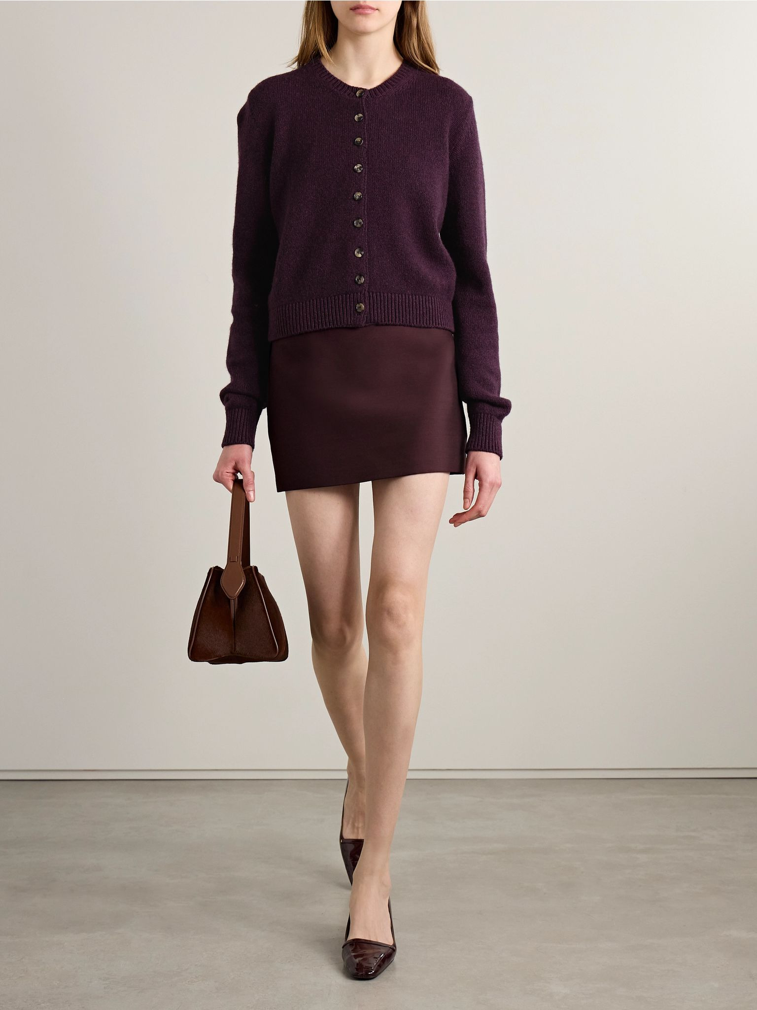 Everheart cashmere cardigan Burgundy - 2