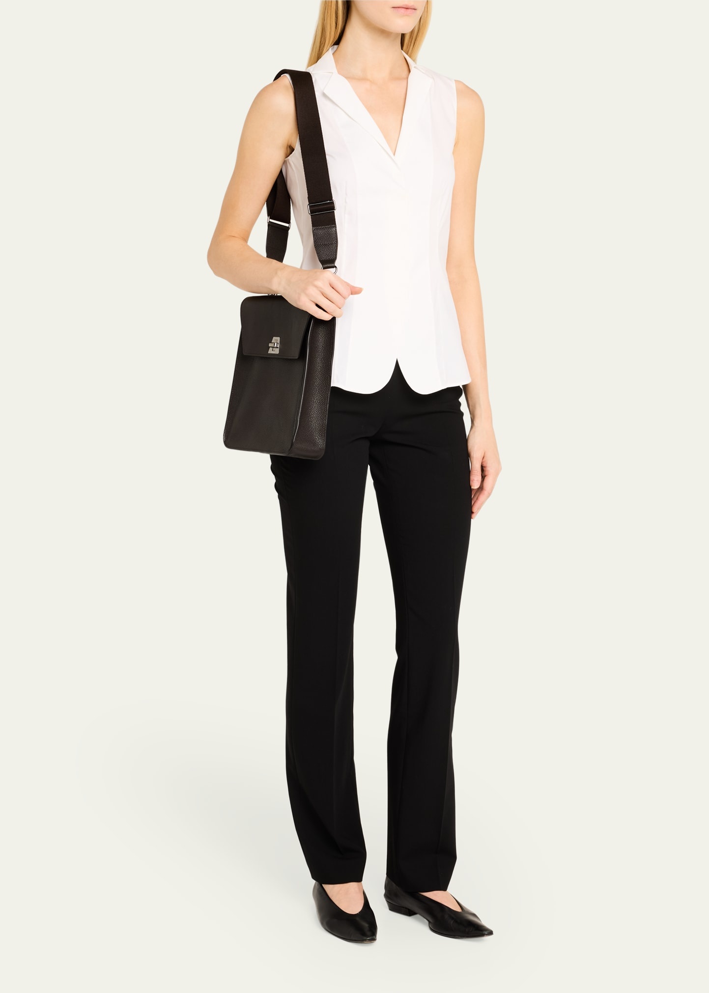 Anouk Medium Flap Leather Messenger Bag - 6