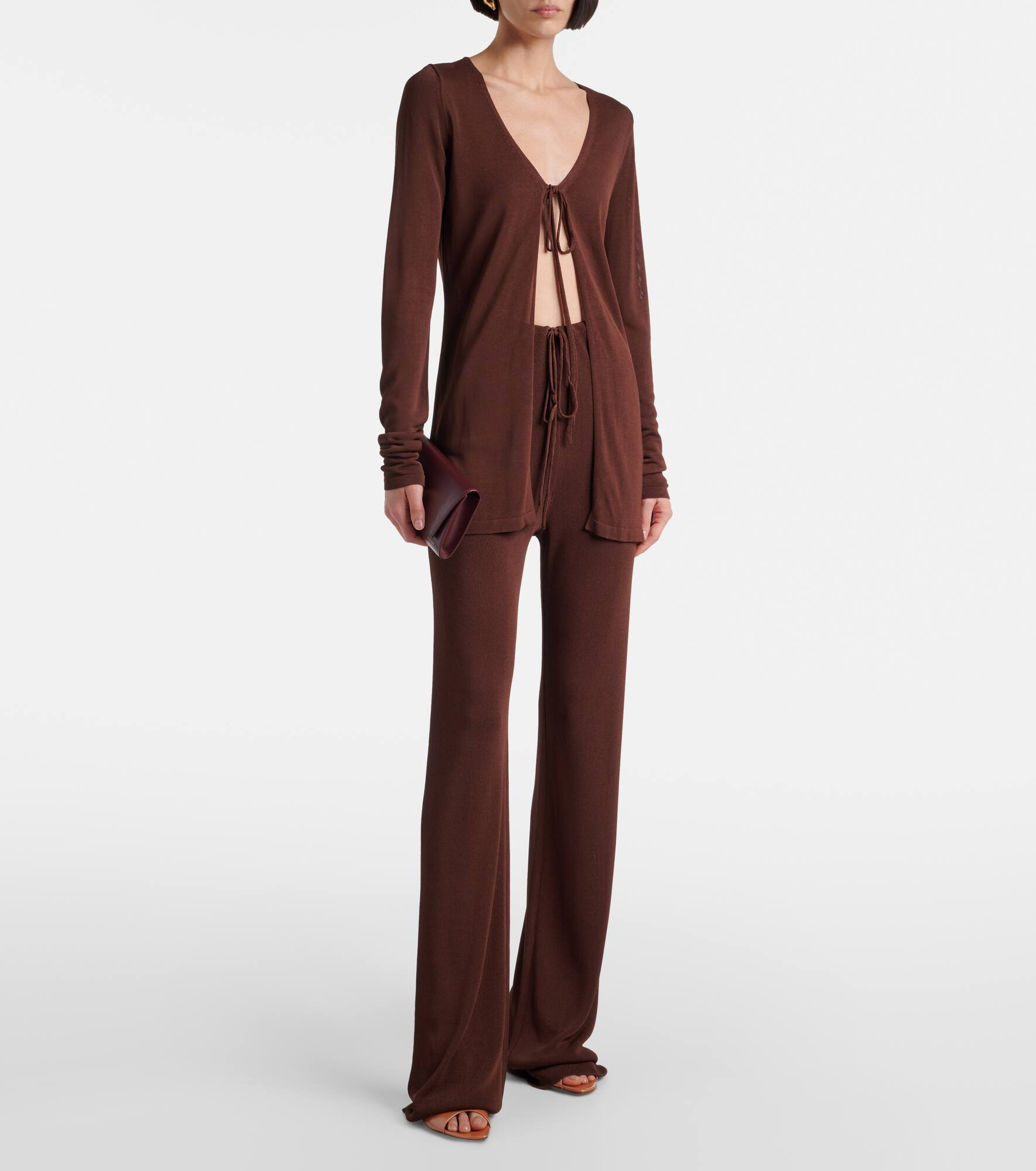 Ribbed-knit flared pants - 2