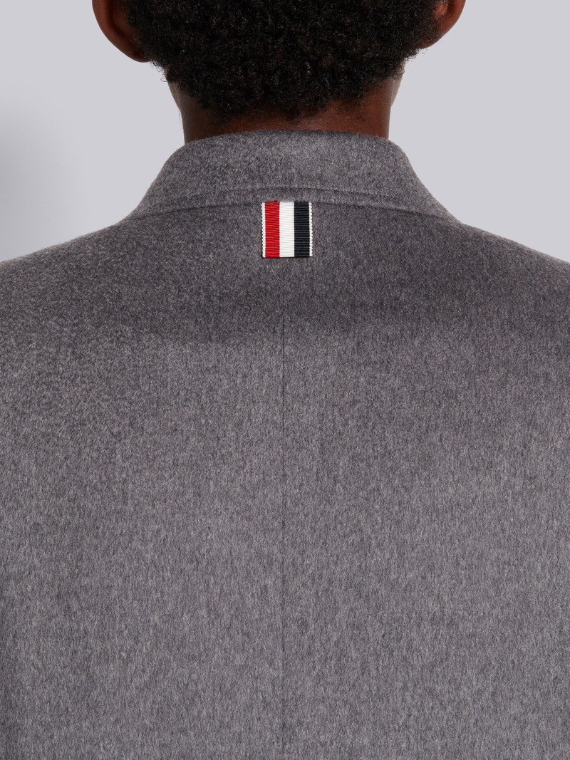 Medium Grey Cashmere Wide Lapel Overcoat 5