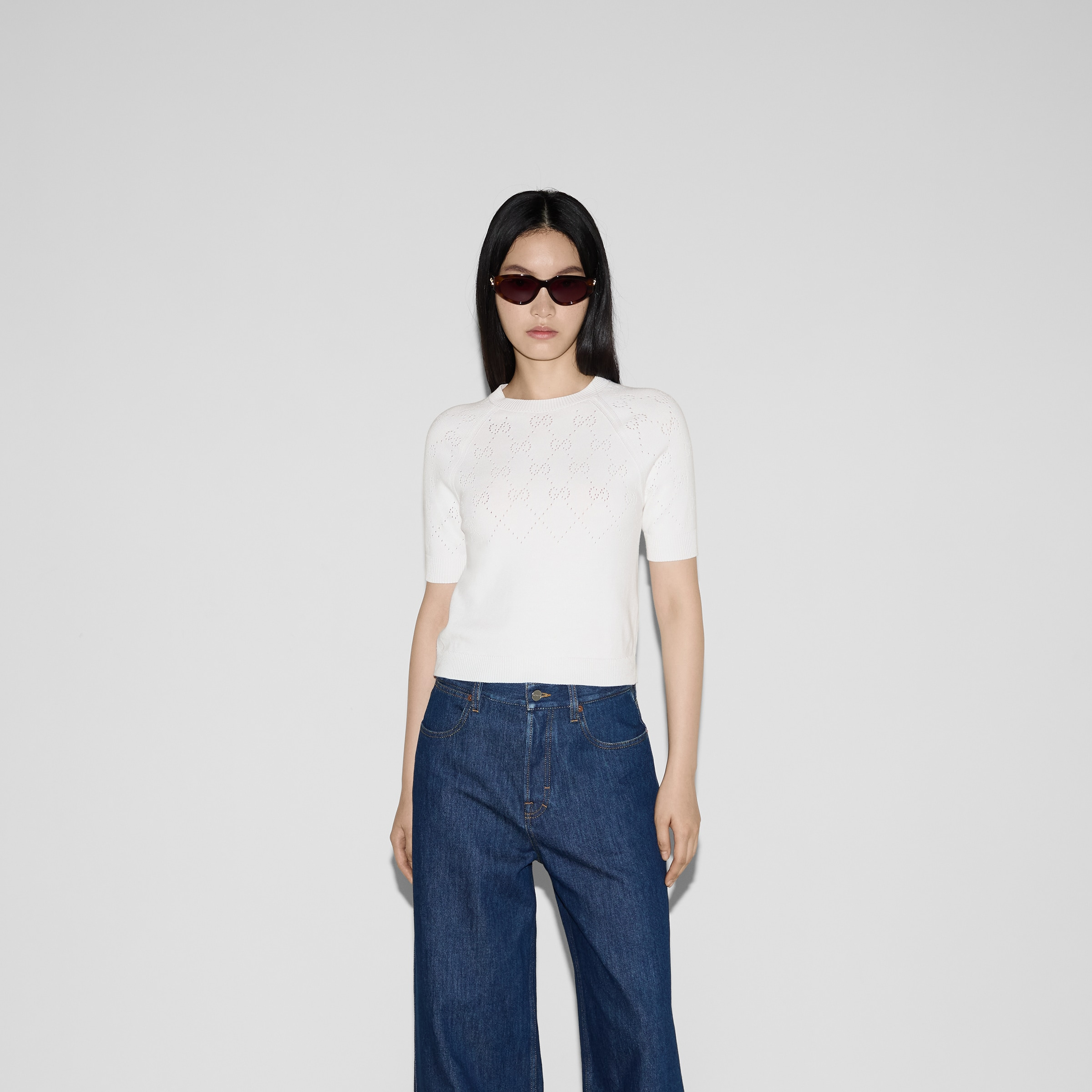 GG cotton crewneck top - 3