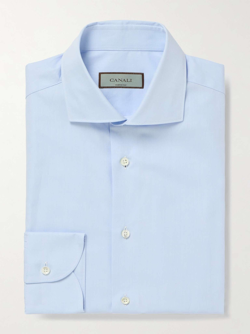 Cutaway-Collar Cotton-Poplin Shirt 1