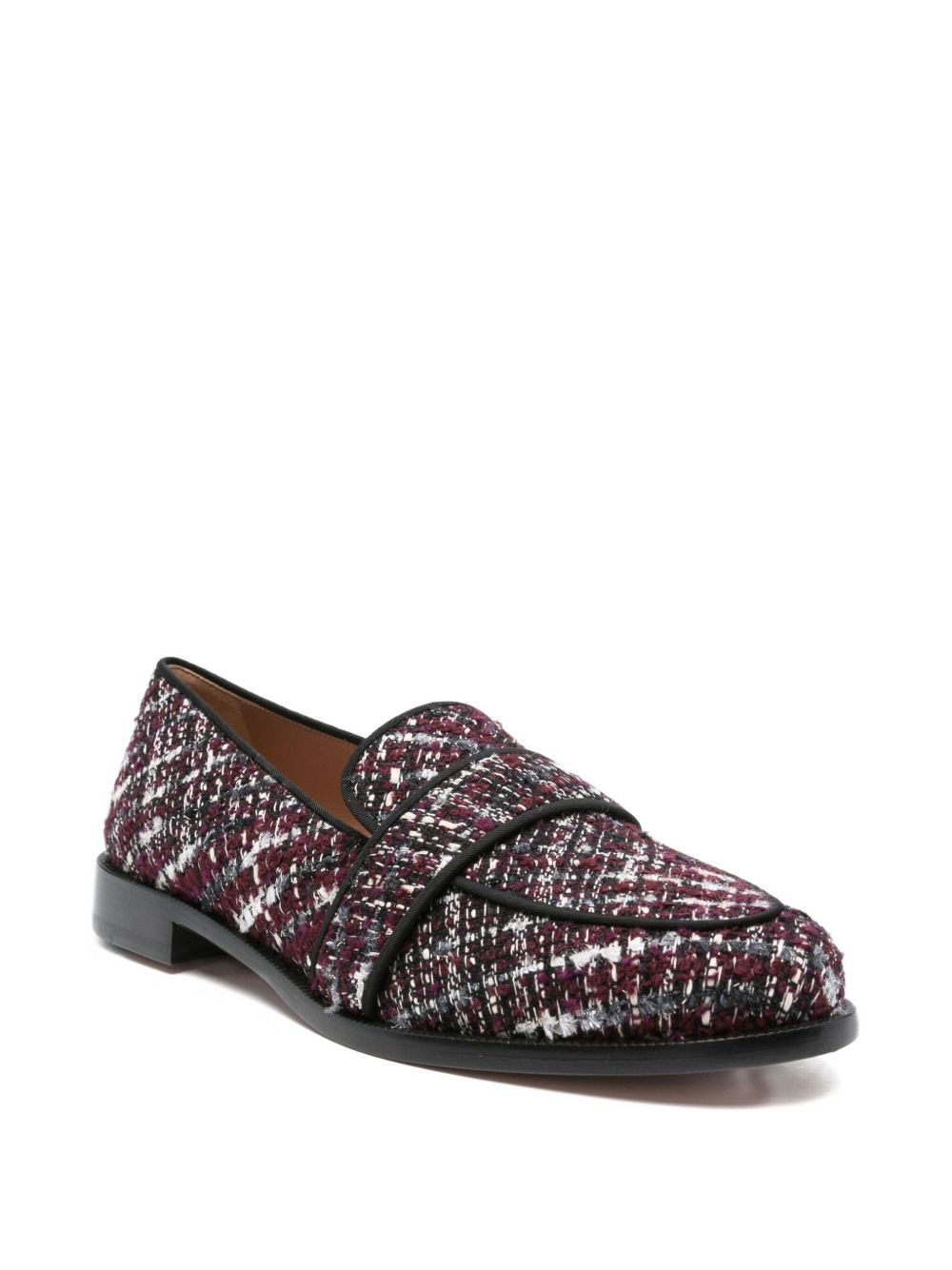 tweed check loafers - 2